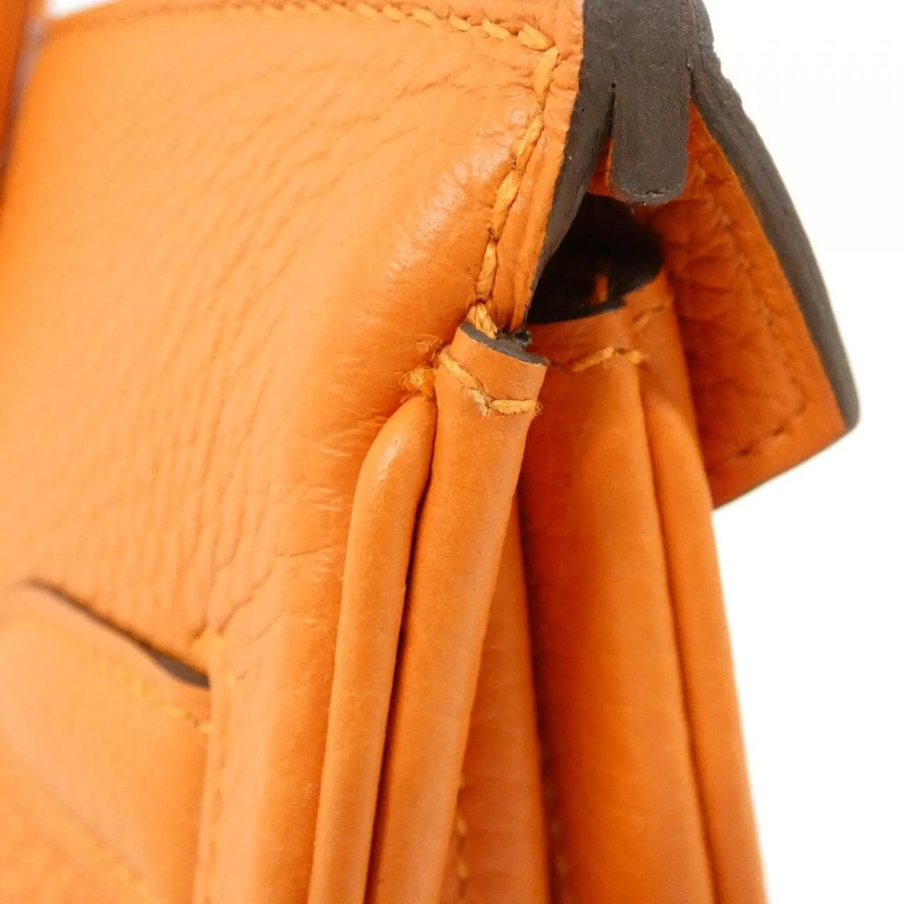 HERMES Birkin 025789CC Handbag Clemence Orange Clemence Leather Rank A - Thumbnail 5