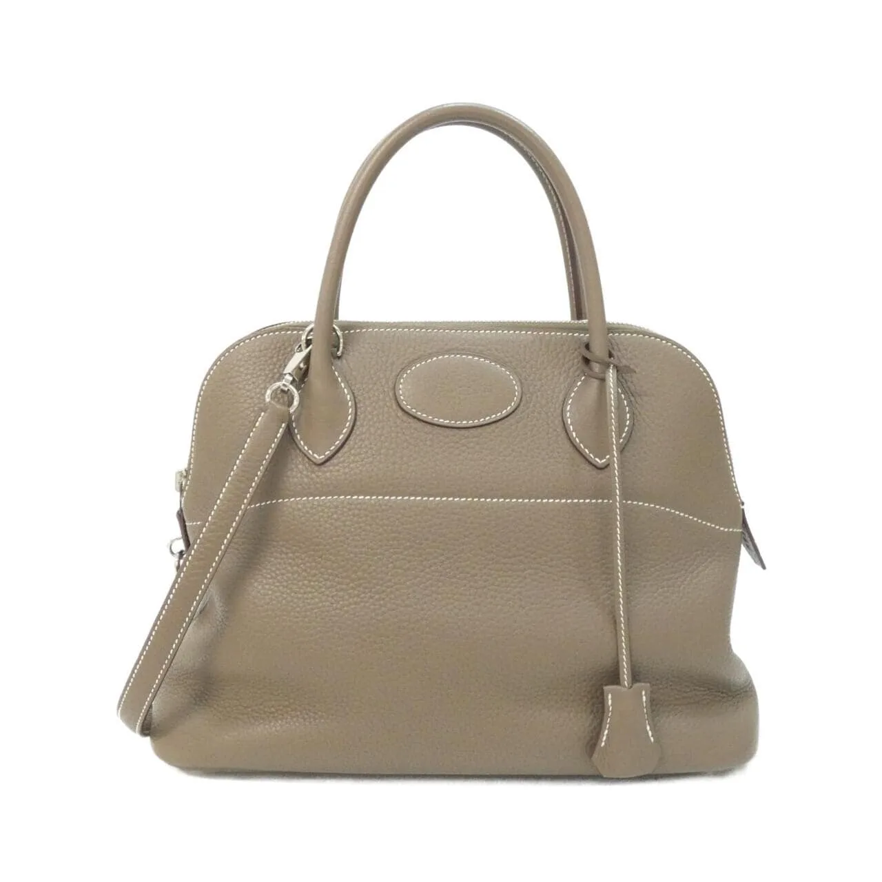 HERMES Bolide 073419CK Handbag Clemence Etoupe