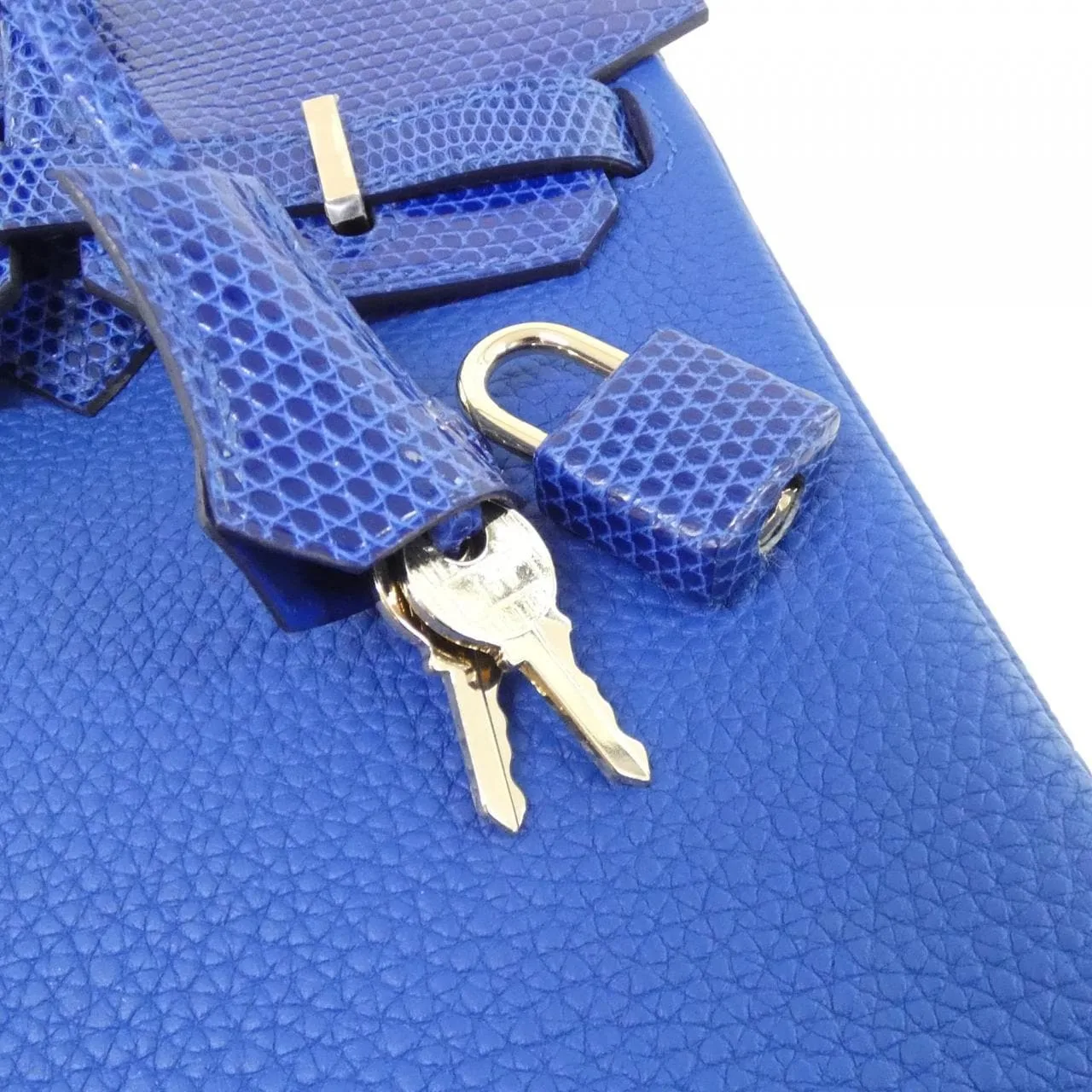 HERMES Birkin Handbag Togo Blue Togo Leather Rank A - Thumbnail 4