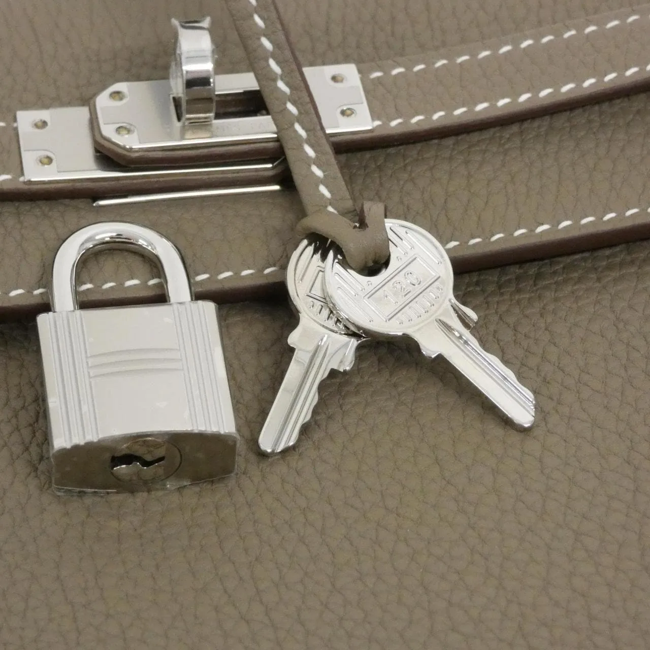 HERMES Kelly 044624CK Handbag Togo Etoupe Togo Leather Unused - Thumbnail 4