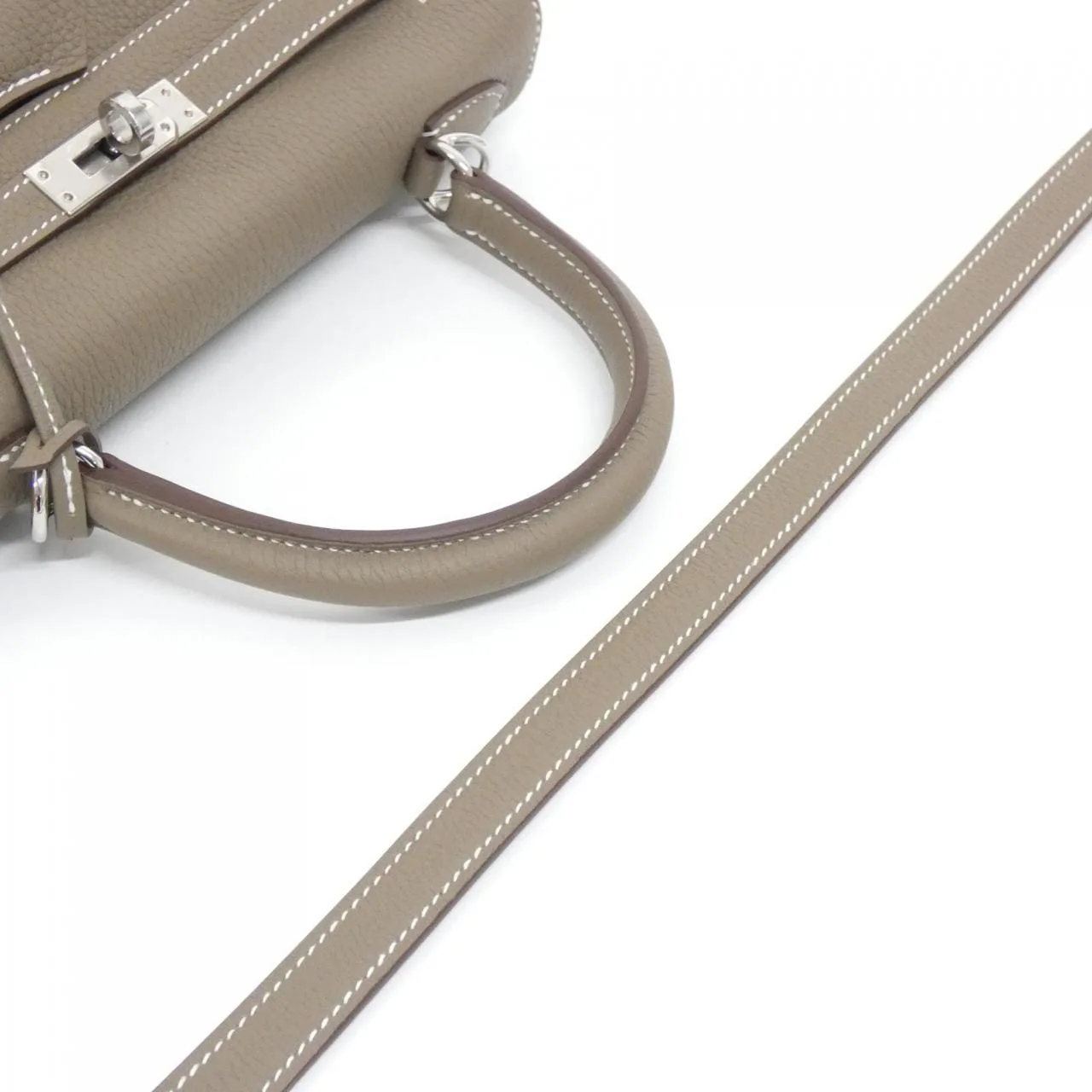 HERMES Kelly 044624CK Handbag Togo Etoupe Togo Leather Unused - Thumbnail 5