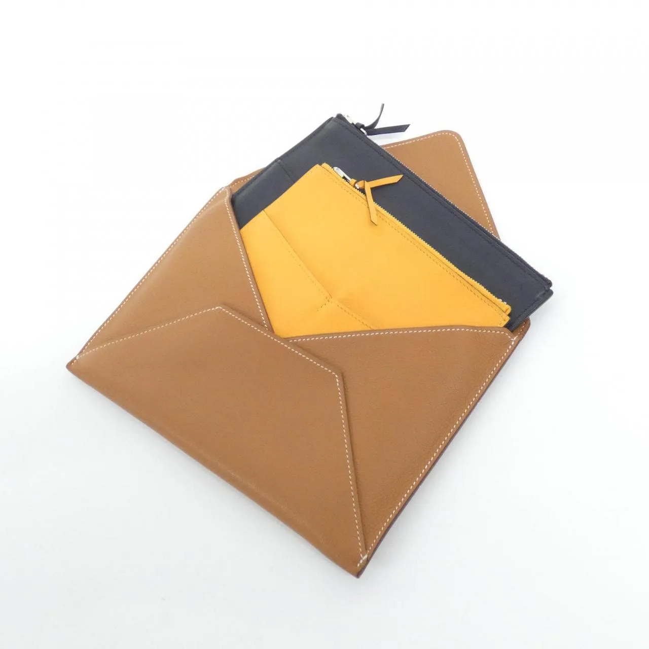HERMES 070975CK Pouch Swift Gold Swift Leather Rank A - Thumbnail 8