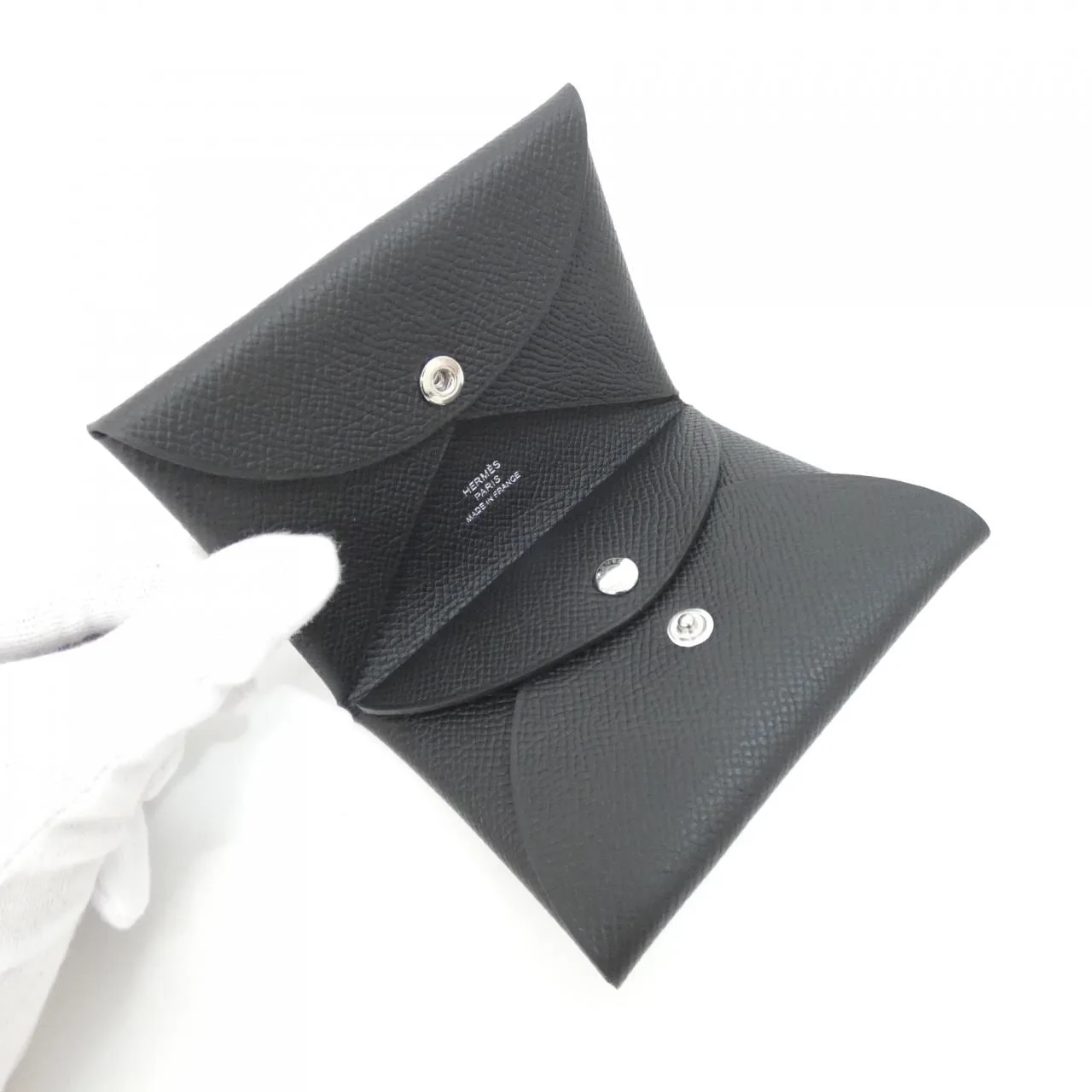 HERMES 083035CK Coin Case Epsom Black Epsom Leather Unused - Thumbnail 2