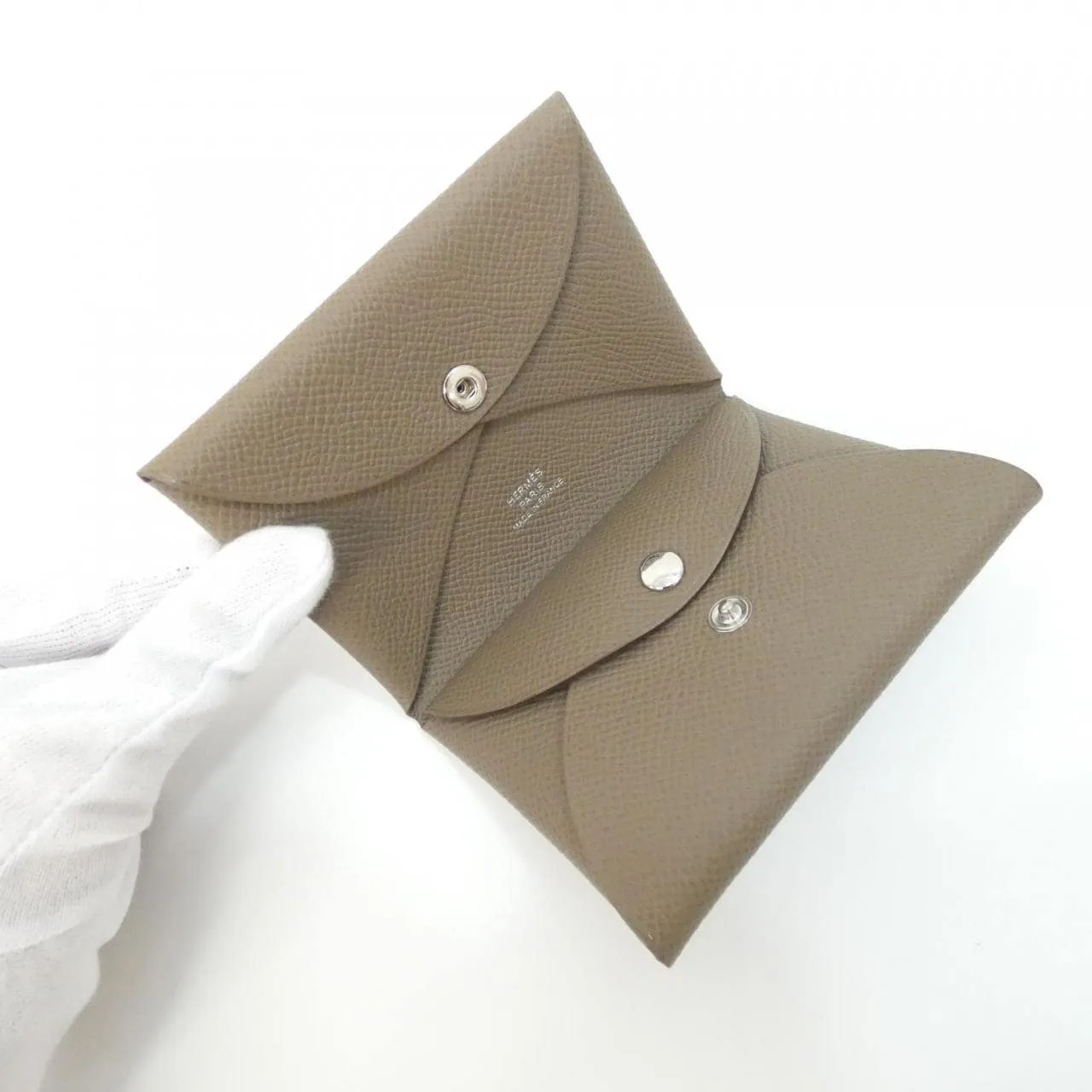 HERMES 083035CK Coin Case Epsom Etoupe Epsom Leather Unused - Thumbnail 2
