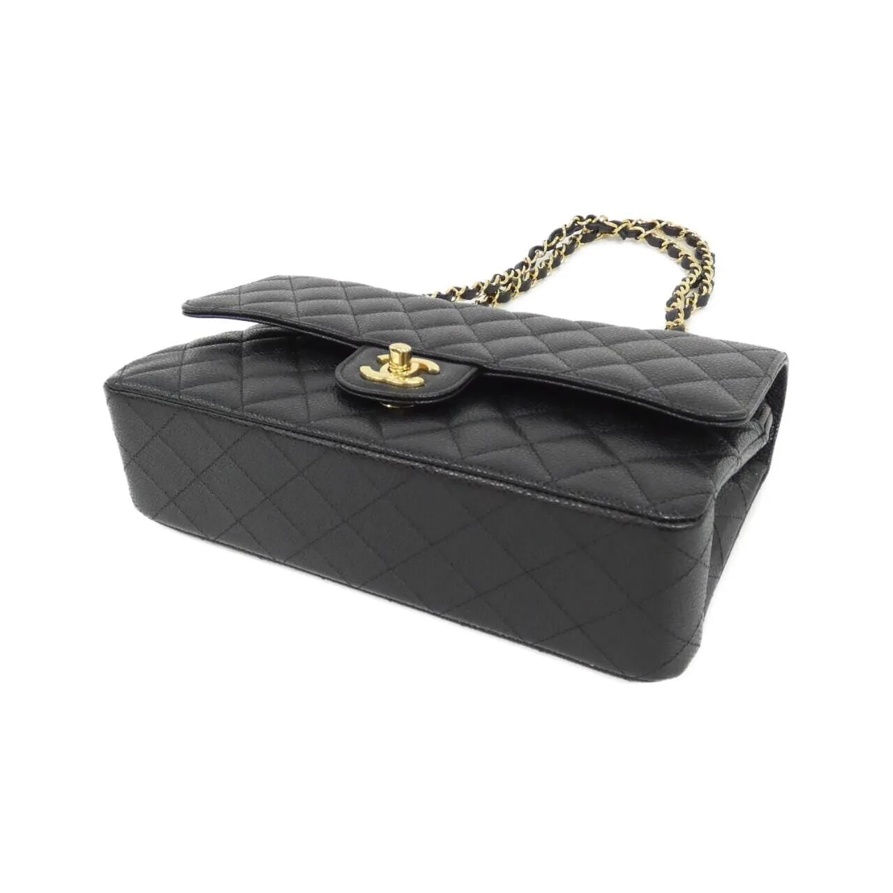 CHANEL Matelasse 1112 Shoulder Grained Calfskin Black Grained Calfskin Rank A - Thumbnail 3