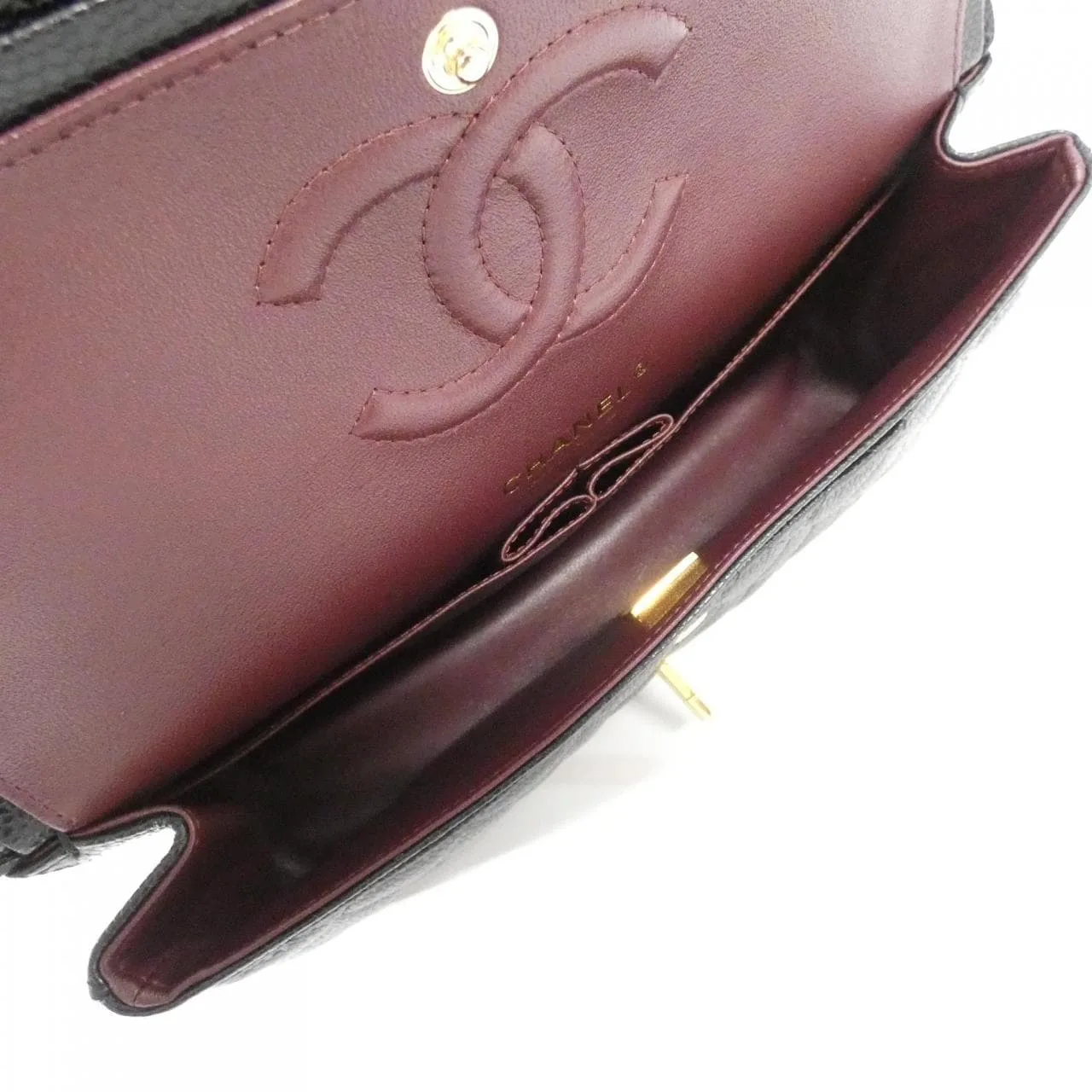 CHANEL Matelasse 1112 Shoulder Grained Calfskin Black Grained Calfskin Rank A - Thumbnail 7