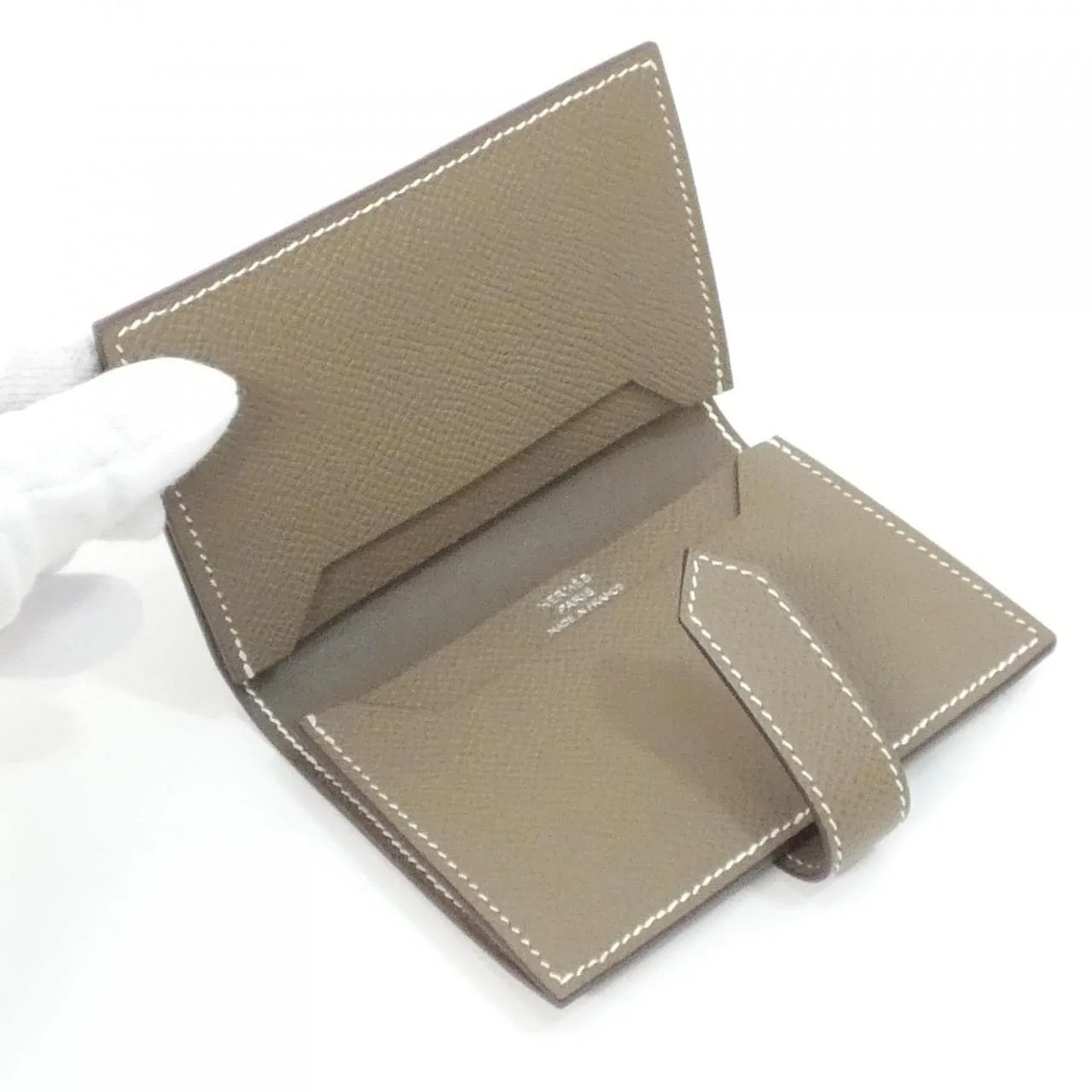 HERMES 039806CK Card Case Epsom Etoupe Epsom Leather Rank A - Thumbnail 8