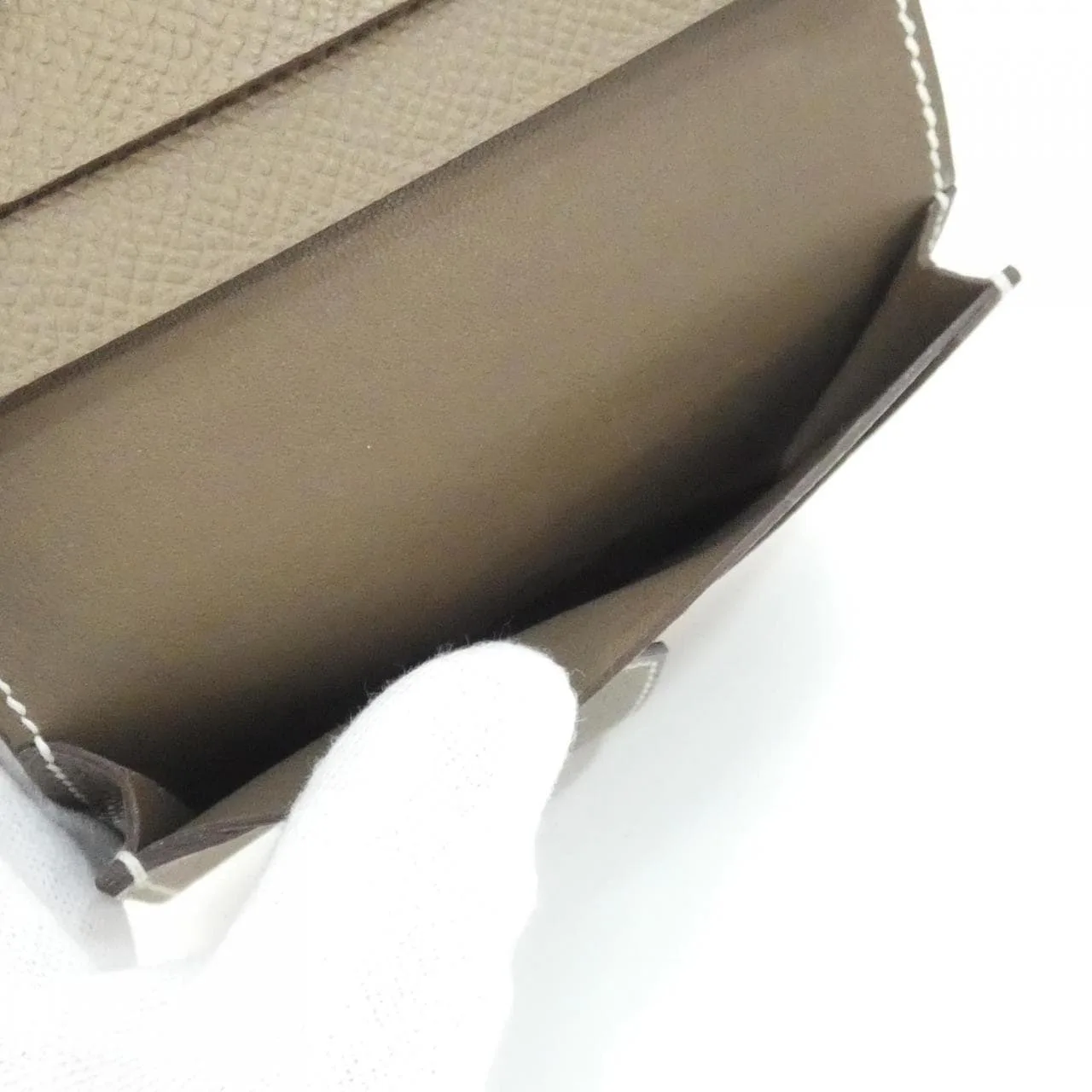HERMES 039806CK Card Case Epsom Etoupe Epsom Leather Rank A - Thumbnail 10