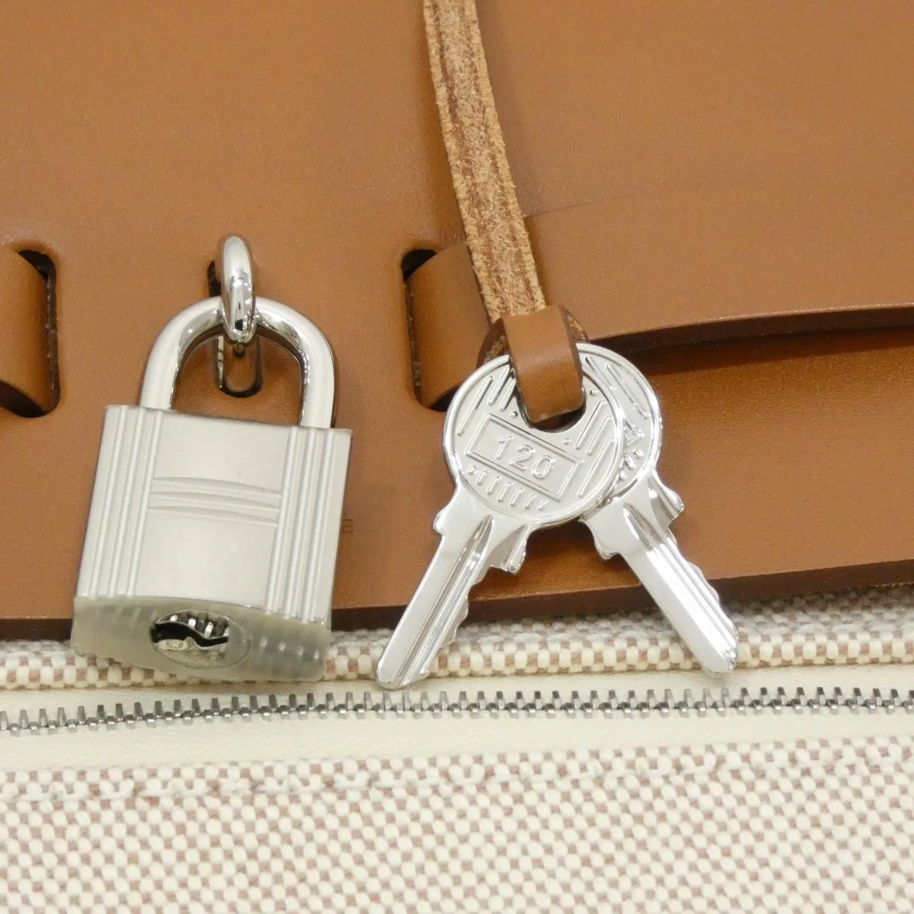 HERMES Herbag 084623CK Shoulder Beige Rank A - Thumbnail 6
