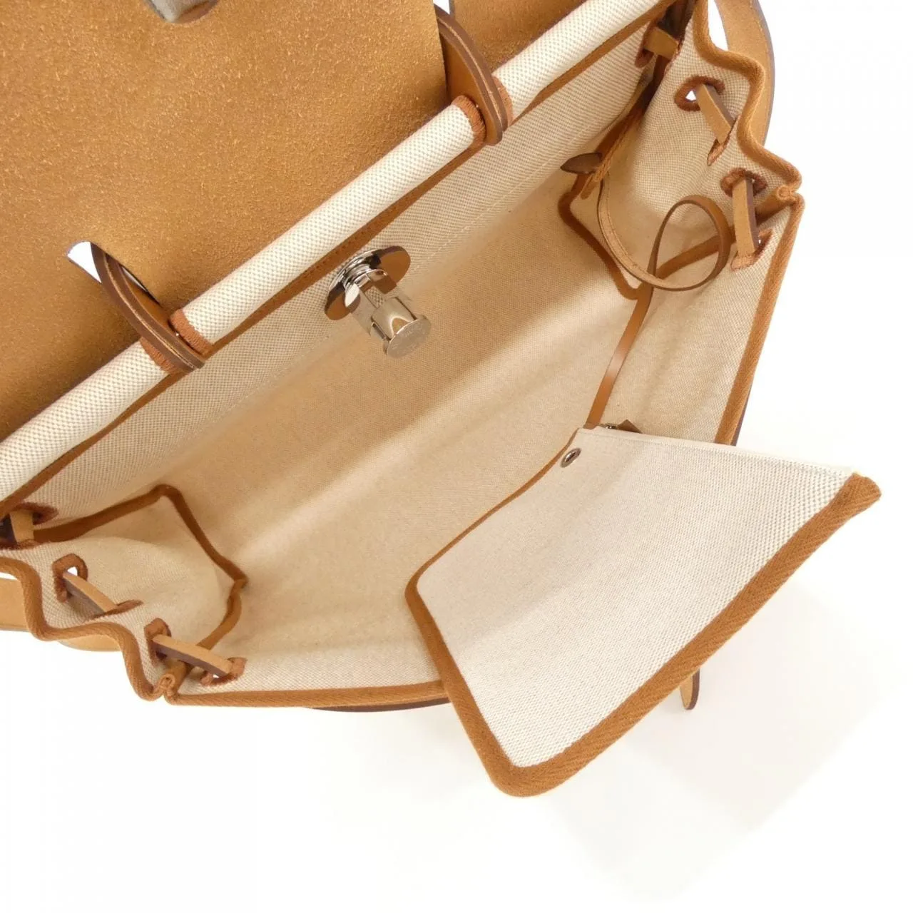 HERMES Herbag 084623CK Shoulder Beige Rank A - Thumbnail 8