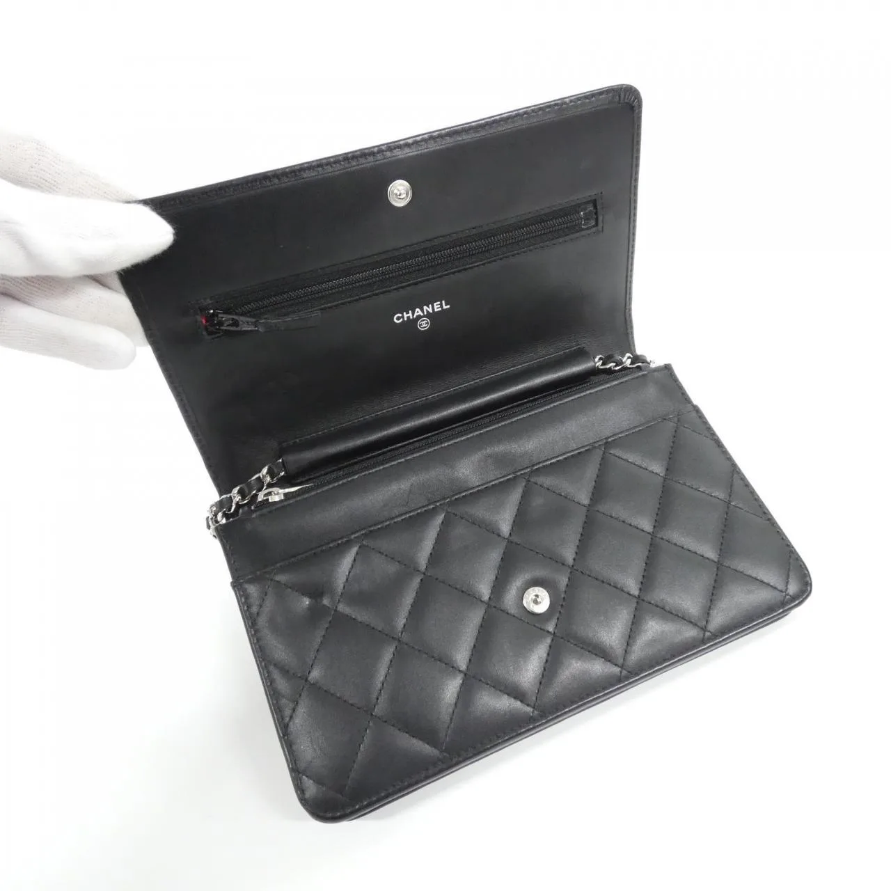 CHANEL Cambon 46646 Wallet Patent Leather
