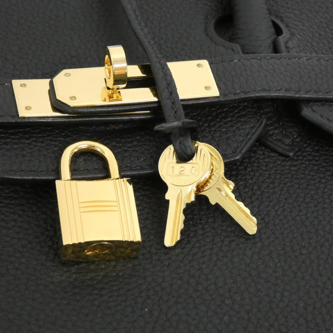 HERMES Birkin 027633CC Handbag Togo Black Togo Leather Rank A - Thumbnail 6