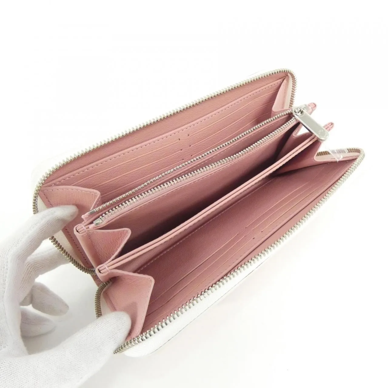 LOUIS VUITTON Wallet Leather White Leather Rank A - Thumbnail 6