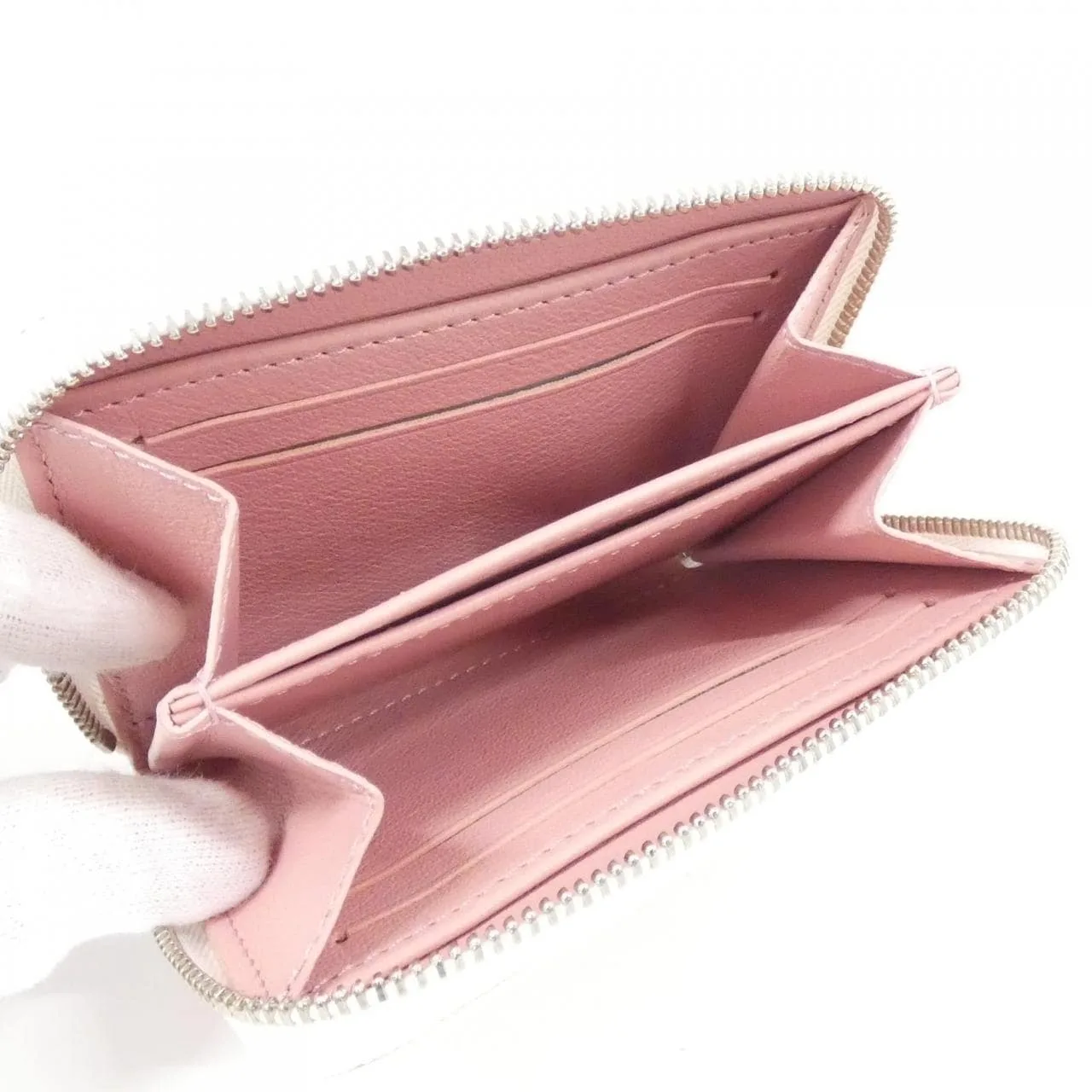 LOUIS VUITTON Coin Case Leather White Leather Rank A - Thumbnail 5