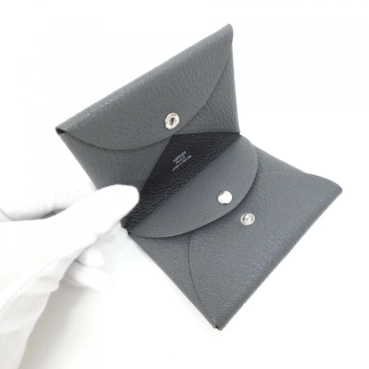 HERMES 083038CK Coin Case Black Rank A - Thumbnail 3