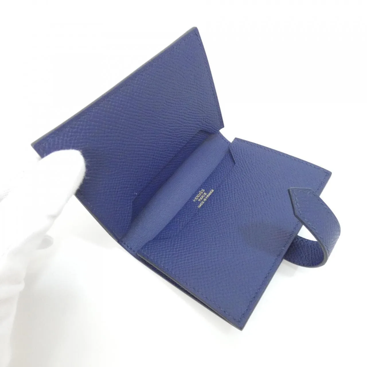HERMES 039806CC Card Case Epsom Navy Epsom Leather Unused - Thumbnail 4