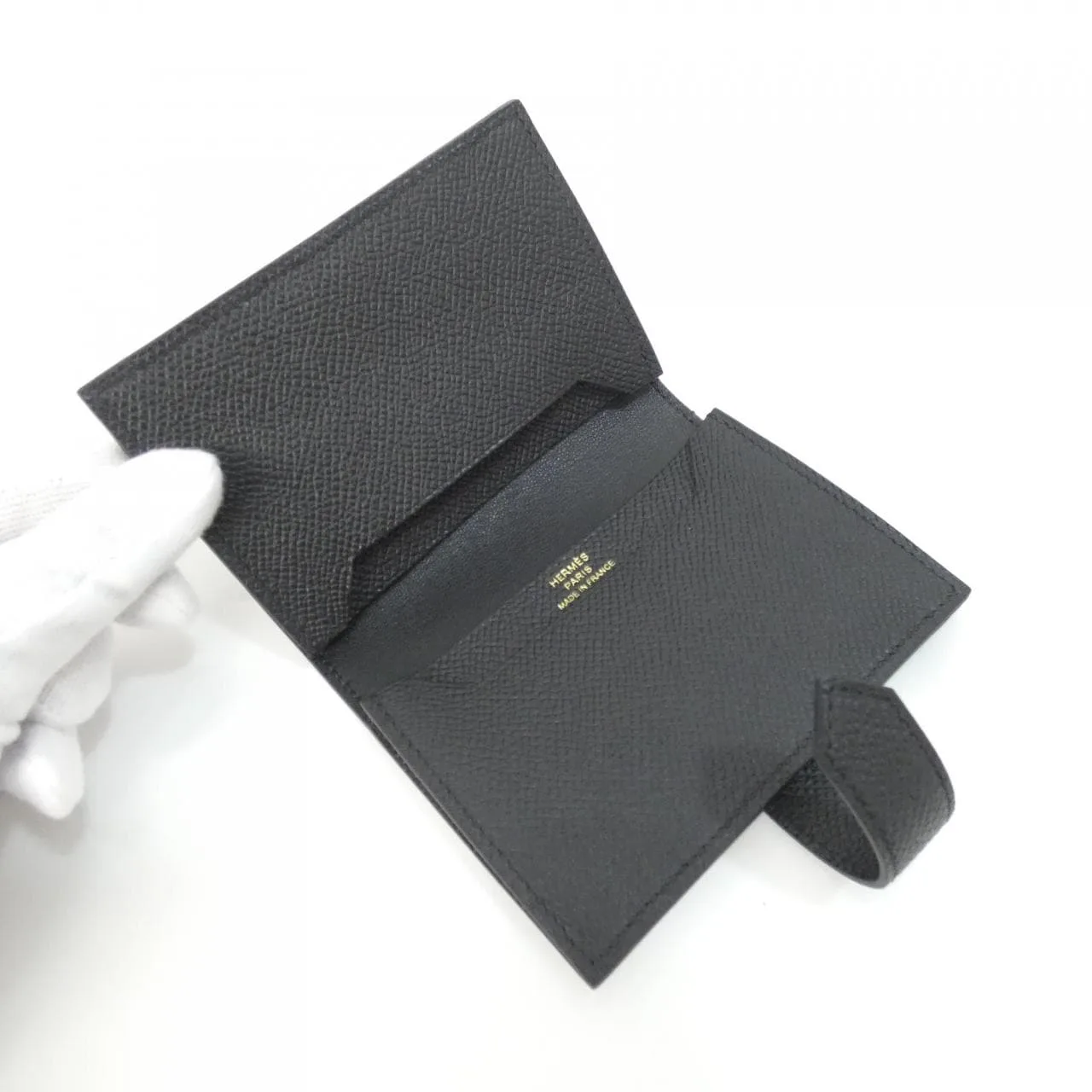 HERMES 039806CC Card Case Epsom Black Epsom Leather Rank A - Thumbnail 5