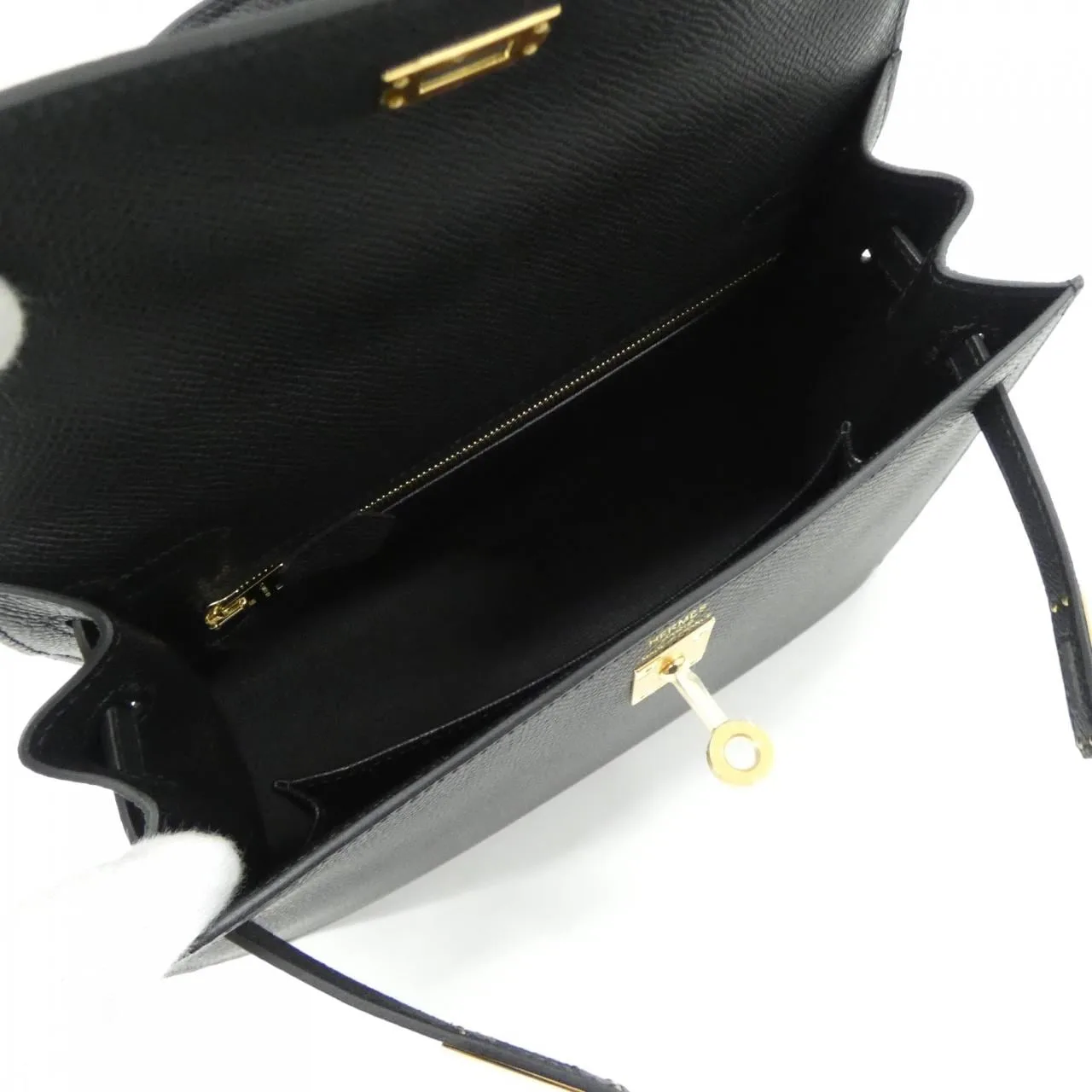 HERMES Kelly 038416CC Handbag Epsom Black Epsom Leather Unused - Thumbnail 6