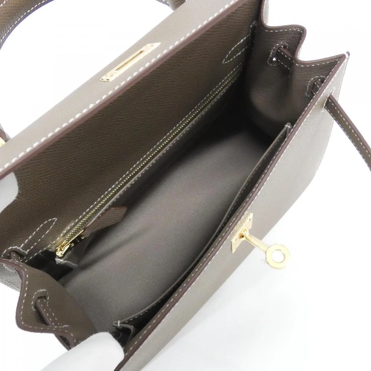 HERMES Kelly 038416CC Handbag Epsom Etoupe Epsom Leather Unused - Thumbnail 6