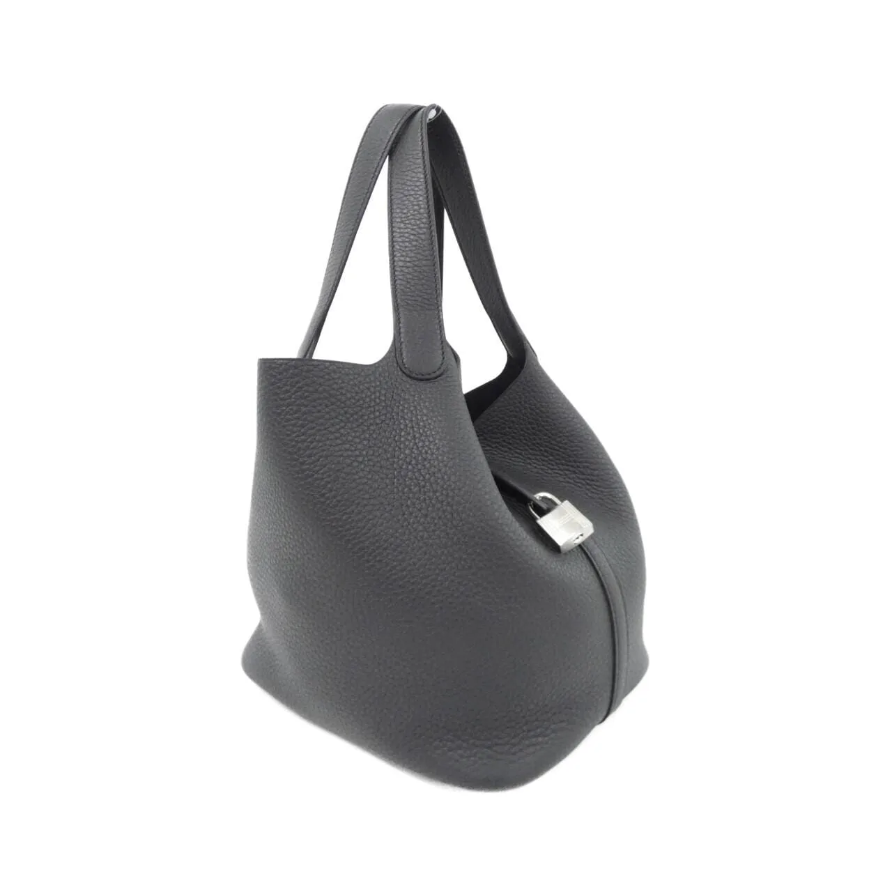 HERMES Picotin 060991CK Handbag Clemence Black