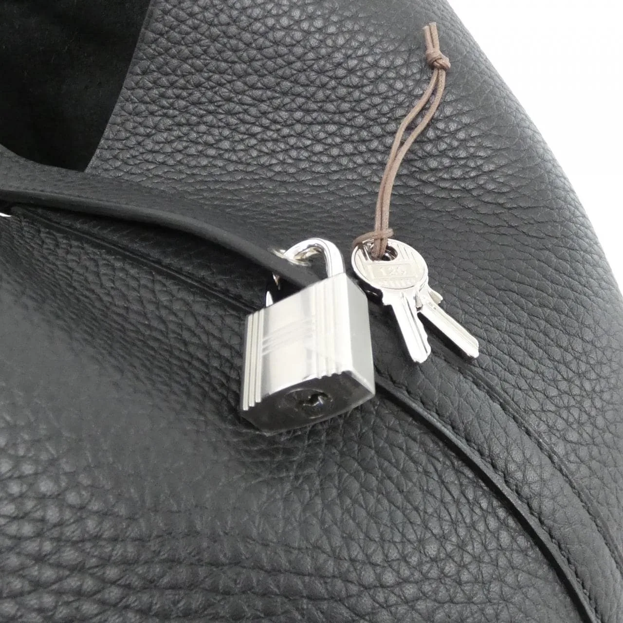 HERMES Picotin 060991CK Handbag Clemence Black Clemence Leather Unused - Thumbnail 3