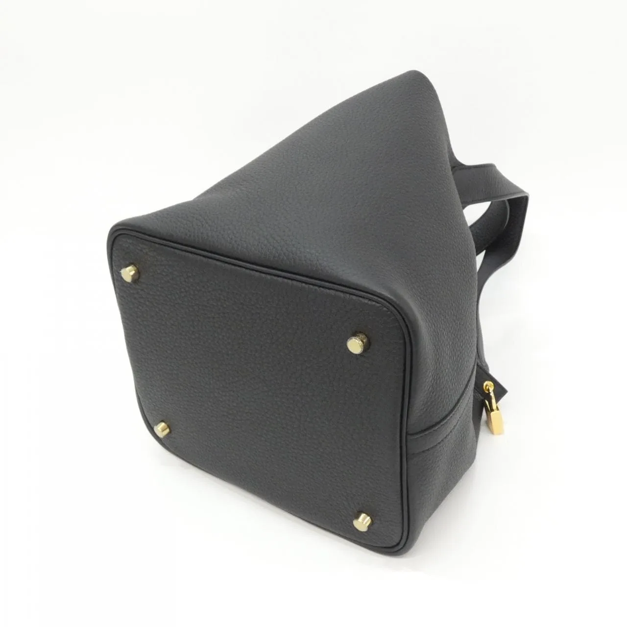 HERMES Picotin 060991CC Handbag Clemence Black Clemence Leather Rank A - Thumbnail 2