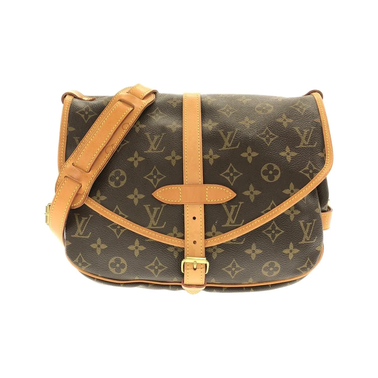 LOUIS VUITTON Saumur M42256 Shoulder Monogram Black