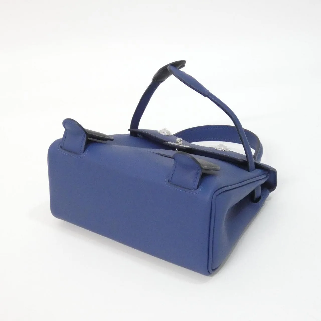 HERMES Kelly Handbag Swift Blue Swift Leather Unused - Thumbnail 3