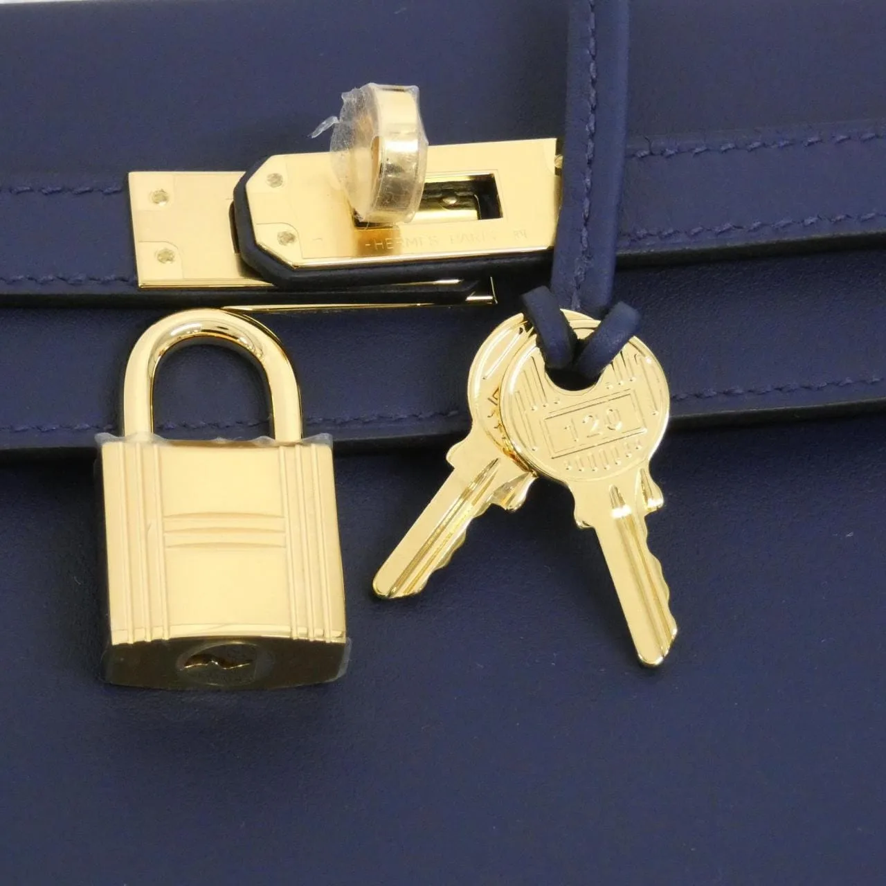 HERMES Kelly 047654CC Handbag Swift Navy Swift Leather Unused - Thumbnail 4