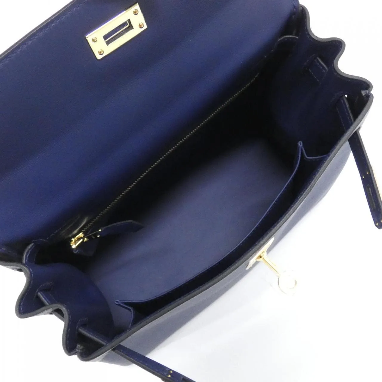 HERMES Kelly 047654CC Handbag Swift Navy Swift Leather Unused - Thumbnail 6