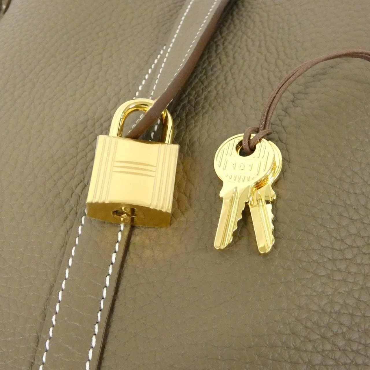 HERMES Picotin 060991CC Handbag Clemence Etoupe Clemence 皮 未使用品 - 縮圖 3