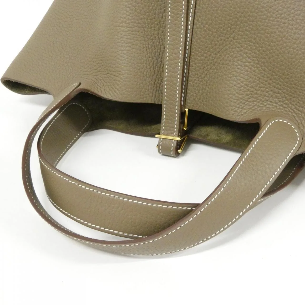 HERMES Picotin 060991CC Handbag Clemence Etoupe Clemence 皮 未使用品 - 縮圖 4