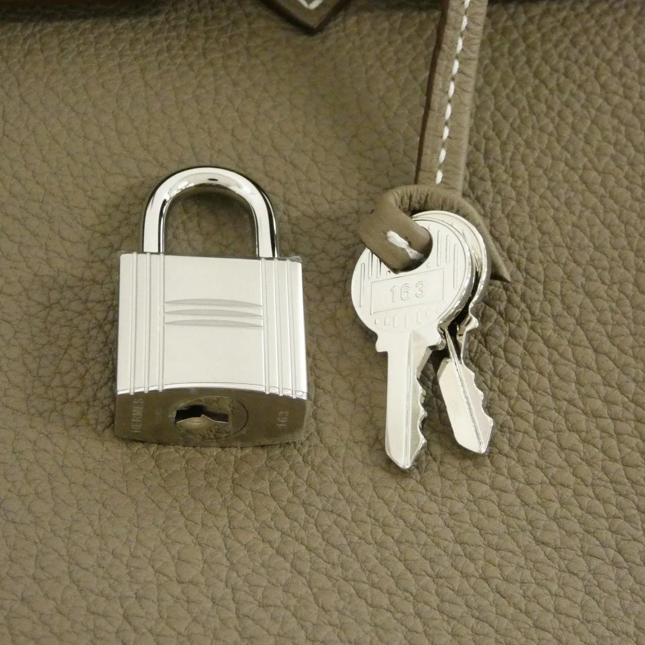 HERMES Birkin 041344CK Handbag Togo Etoupe Togo Leather Unused - Thumbnail 4