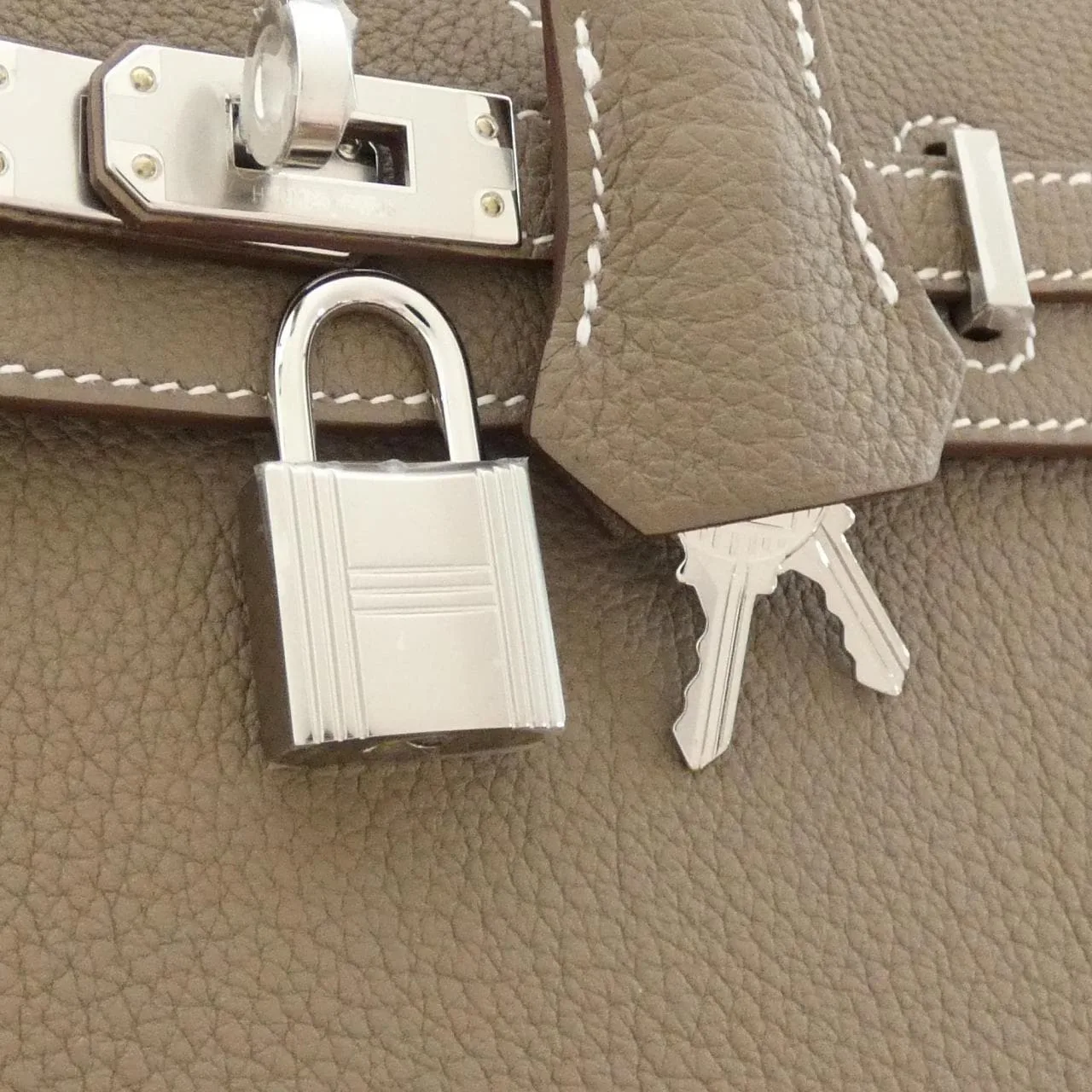 HERMES Birkin 041344CK Handbag Togo Etoupe Togo Leather Unused - Thumbnail 4