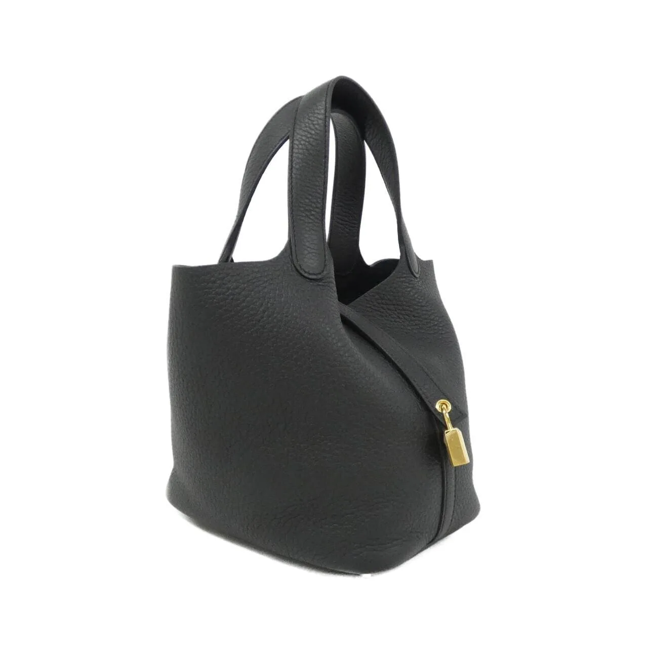 HERMES Picotin 056289CC Handbag Clemence Black