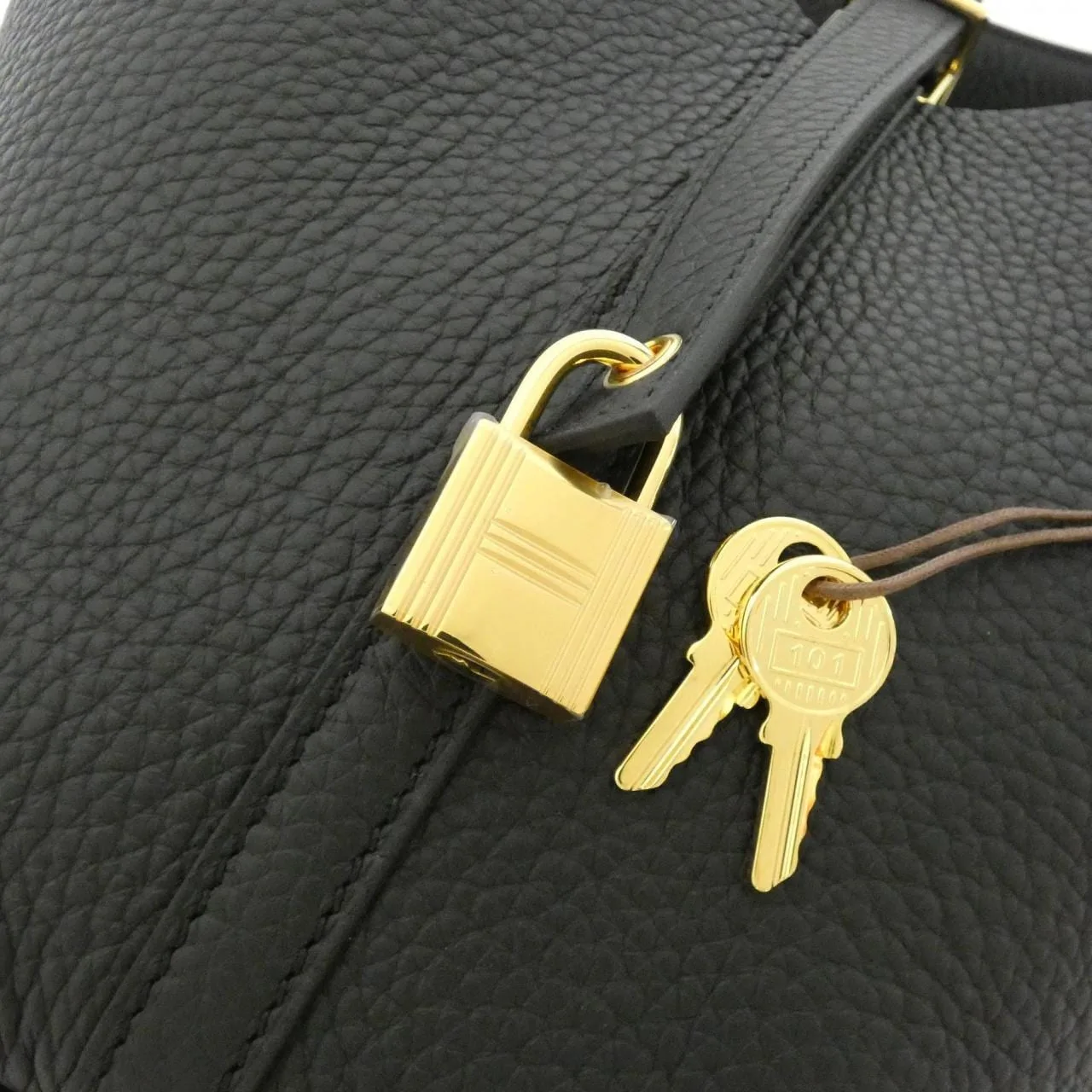 HERMES Picotin 056289CC Handbag Clemence Black Clemence Leather Unused - Thumbnail 3