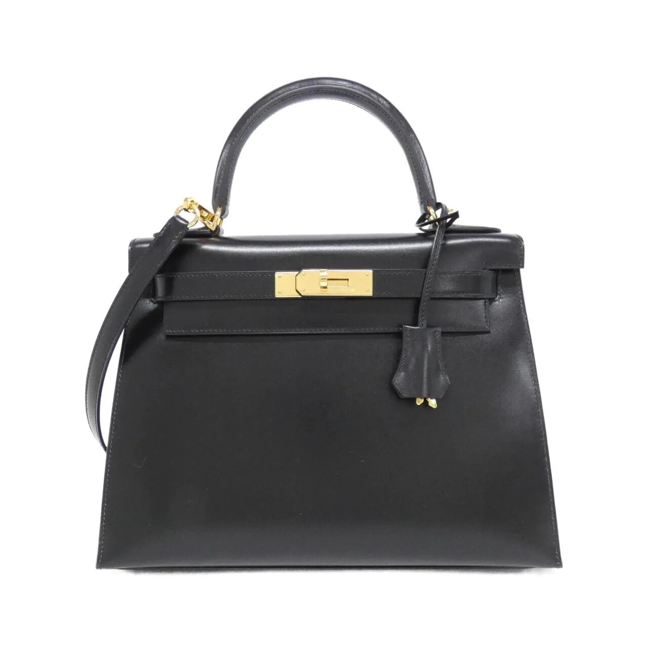 HERMES Kelly 001848CC Handbag Box Calf Black