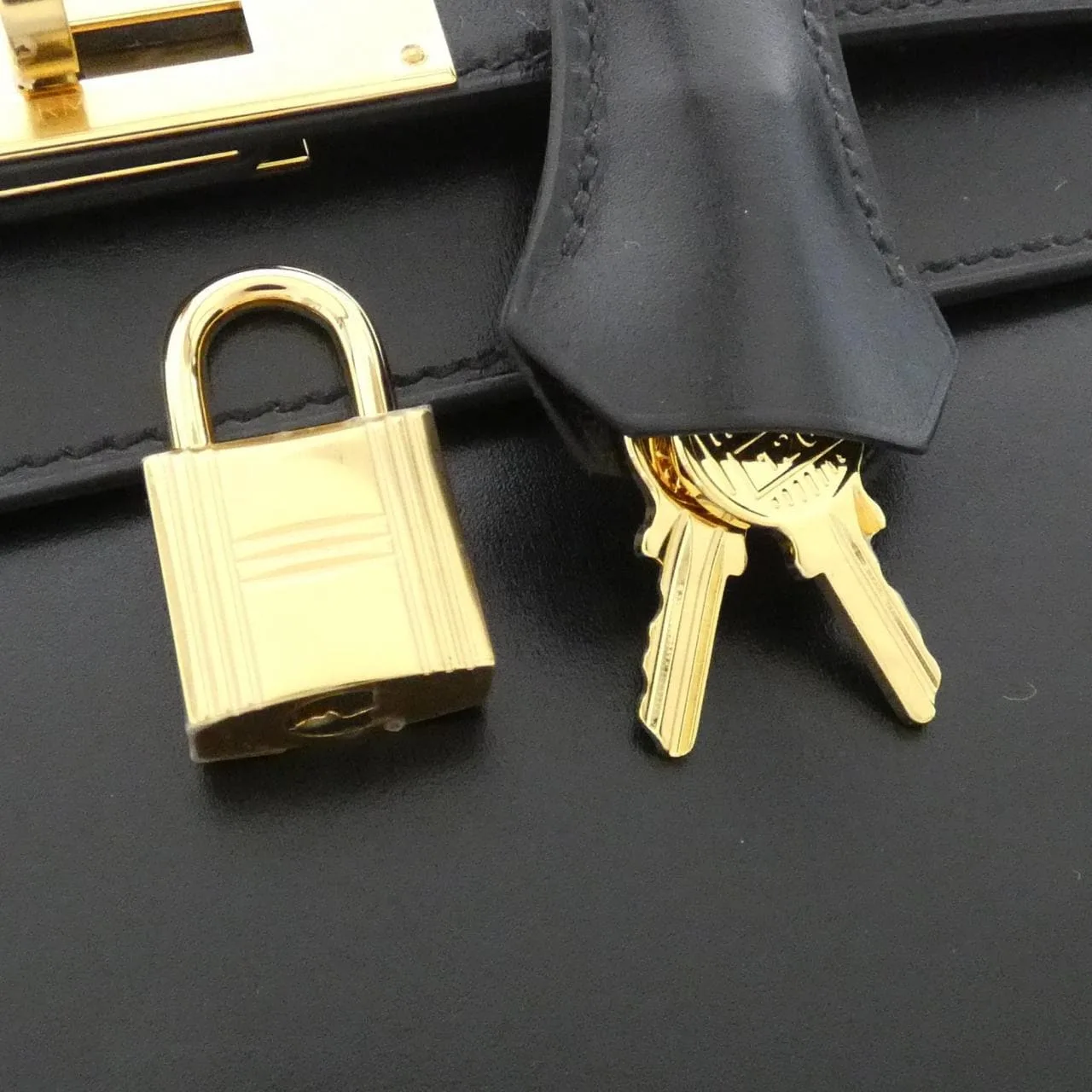 HERMES Kelly 001848CC Handbag Box Calf Black Box Calf Leather Unused - Thumbnail 5