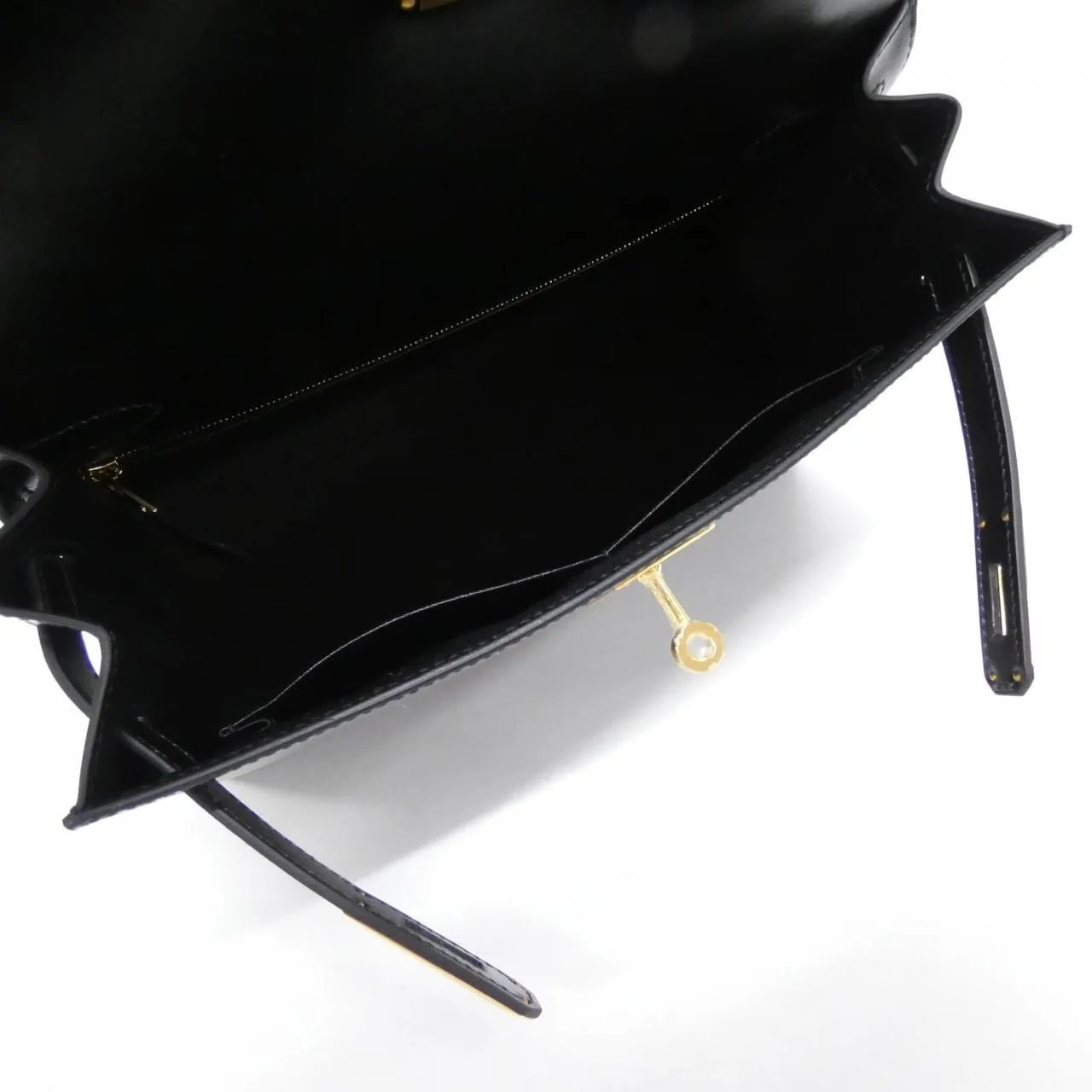 HERMES Kelly 001848CC Handbag Box Calf Black Box Calf Leather Unused - Thumbnail 6