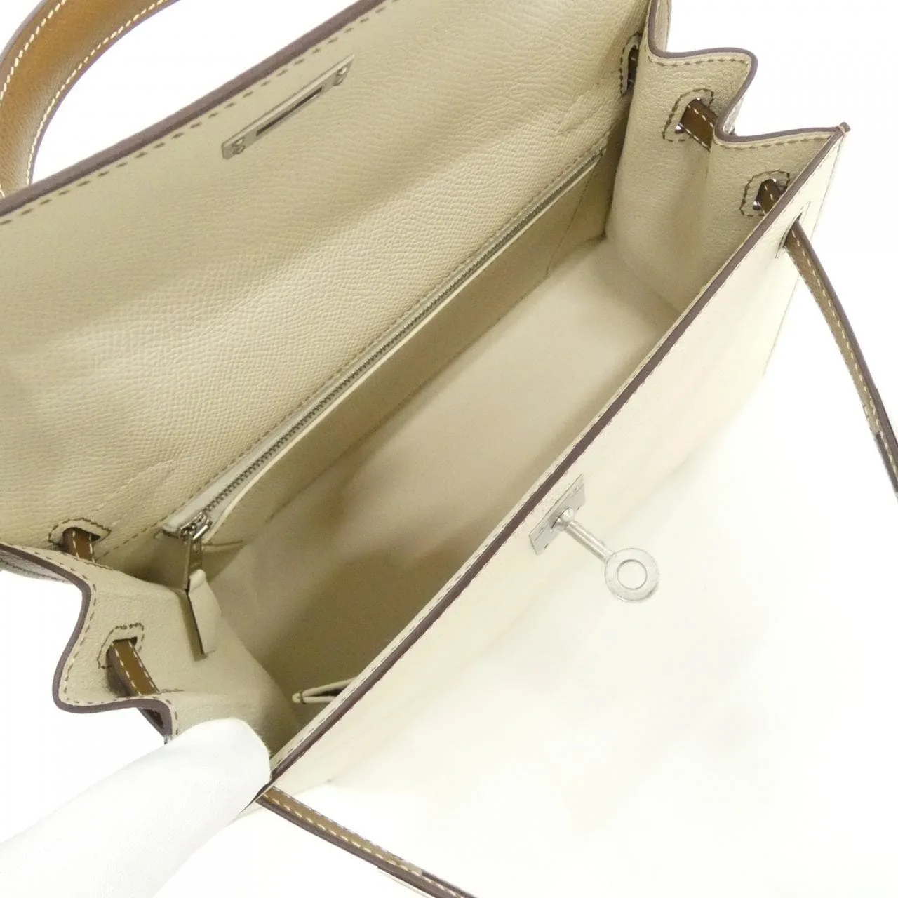 HERMES Kelly Handbag Epsom Black Epsom Leather Rank A - Thumbnail 7