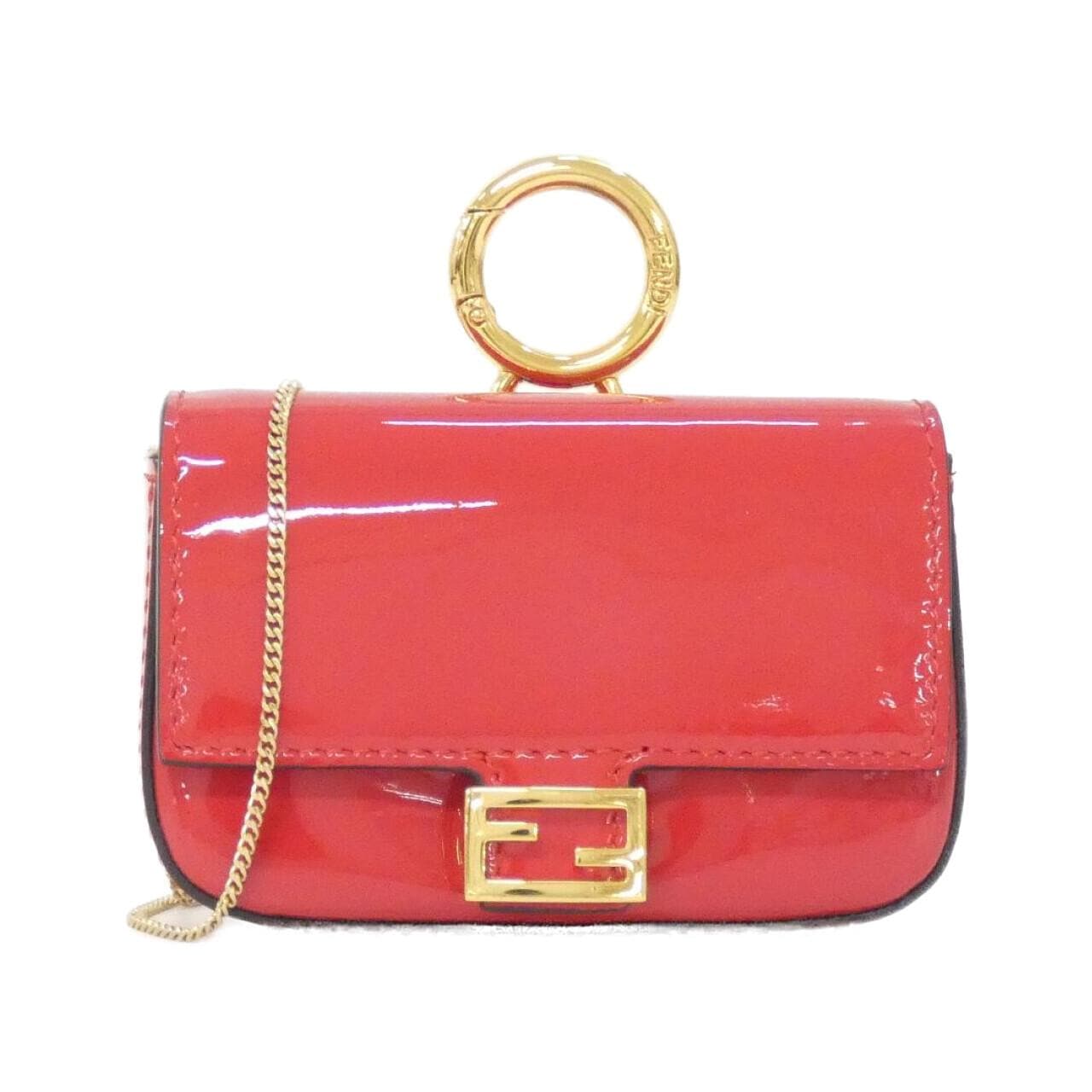FENDI Baguette 7AR844 A5AU Key Case Patent Leather