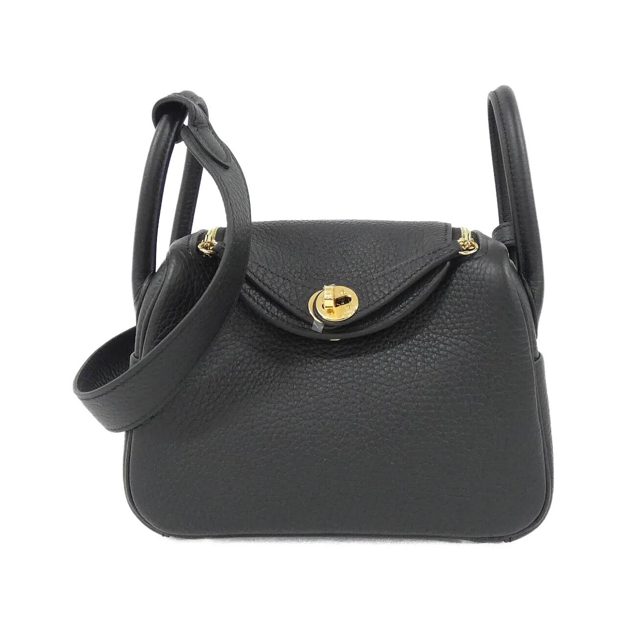HERMES Lindy 085956CC Shoulder Clemence Black