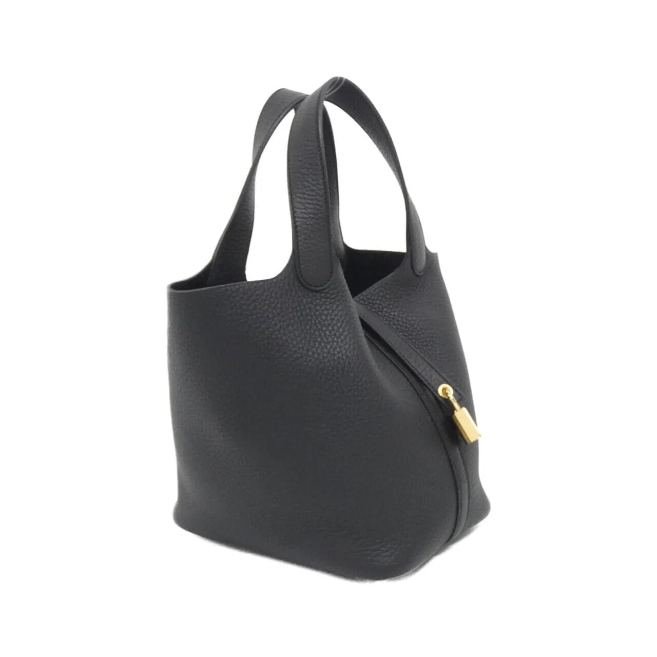 HERMES Picotin 056289CC Handbag Clemence Black
