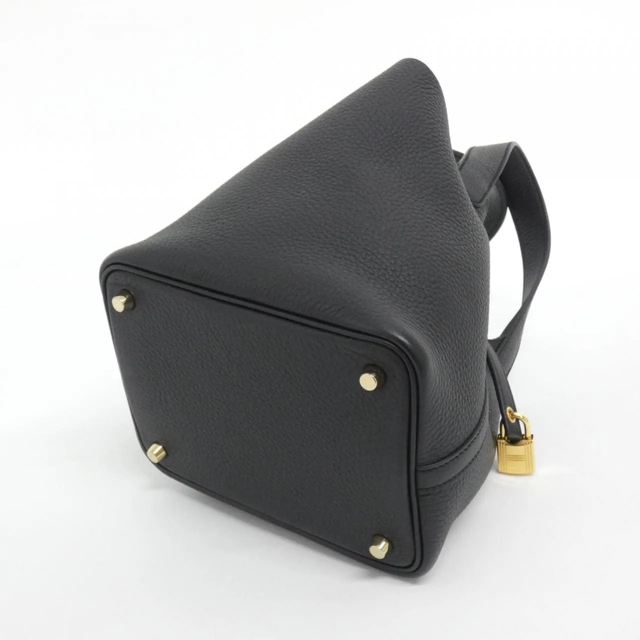 HERMES Picotin 056289CC Handbag Clemence Black Clemence Leather Rank A - Thumbnail 2