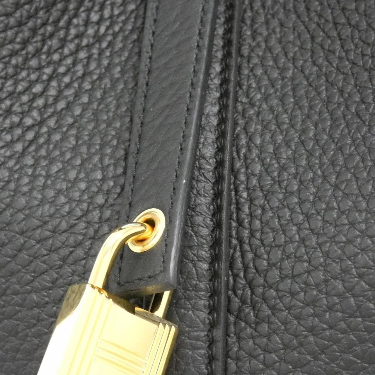 HERMES Picotin 056289CC Handbag Clemence Black Clemence Leather Rank A - Thumbnail 3