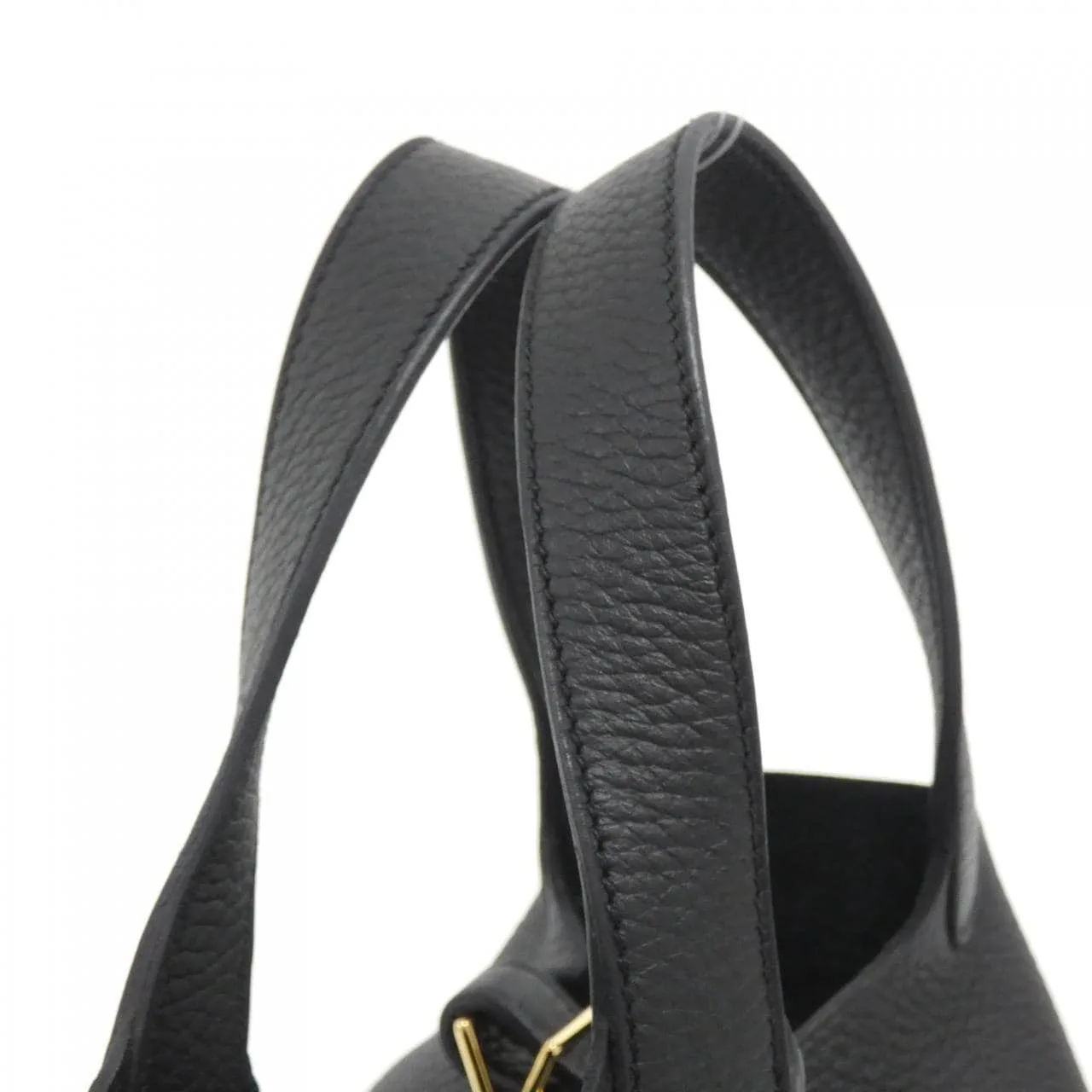 HERMES Picotin 056289CC Handbag Clemence Black Clemence Leather Rank A - Thumbnail 5