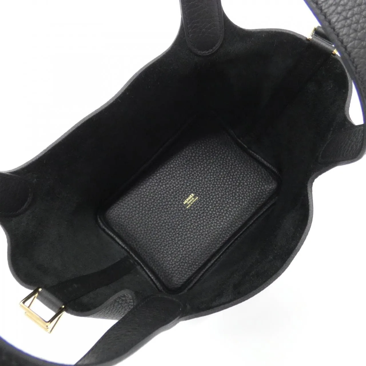 HERMES Picotin 056289CC Handbag Clemence Black Clemence Leather Rank A - Thumbnail 6