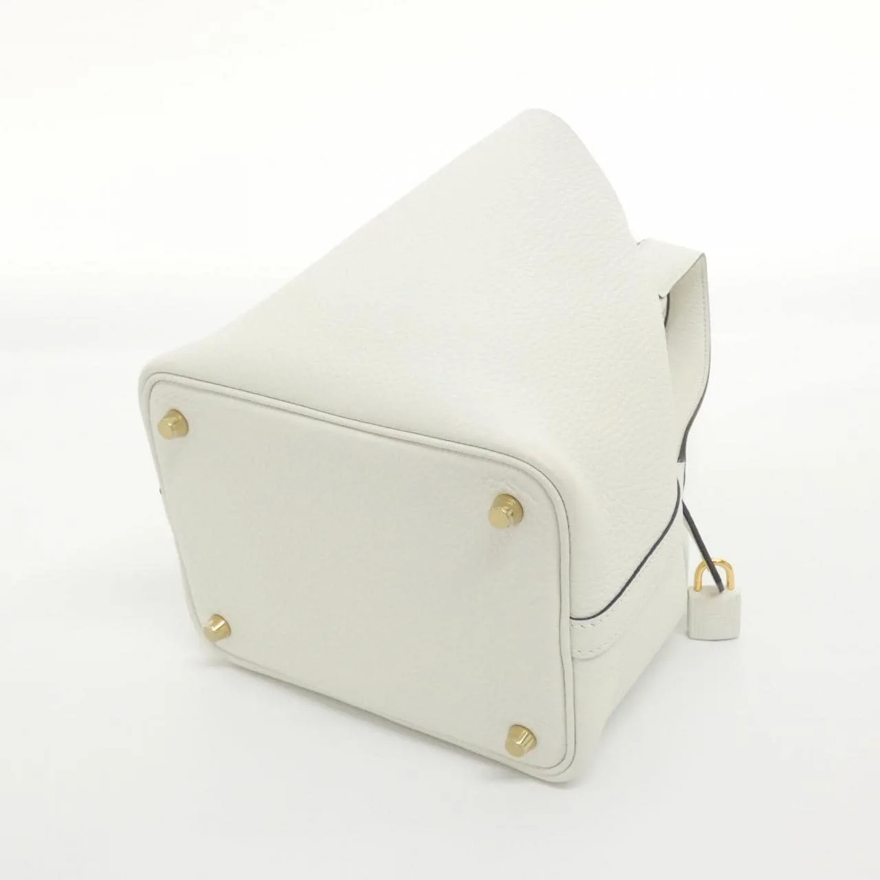 HERMES Picotin 056289CC Handbag Clemence White Clemence Leather Rank A - Thumbnail 2