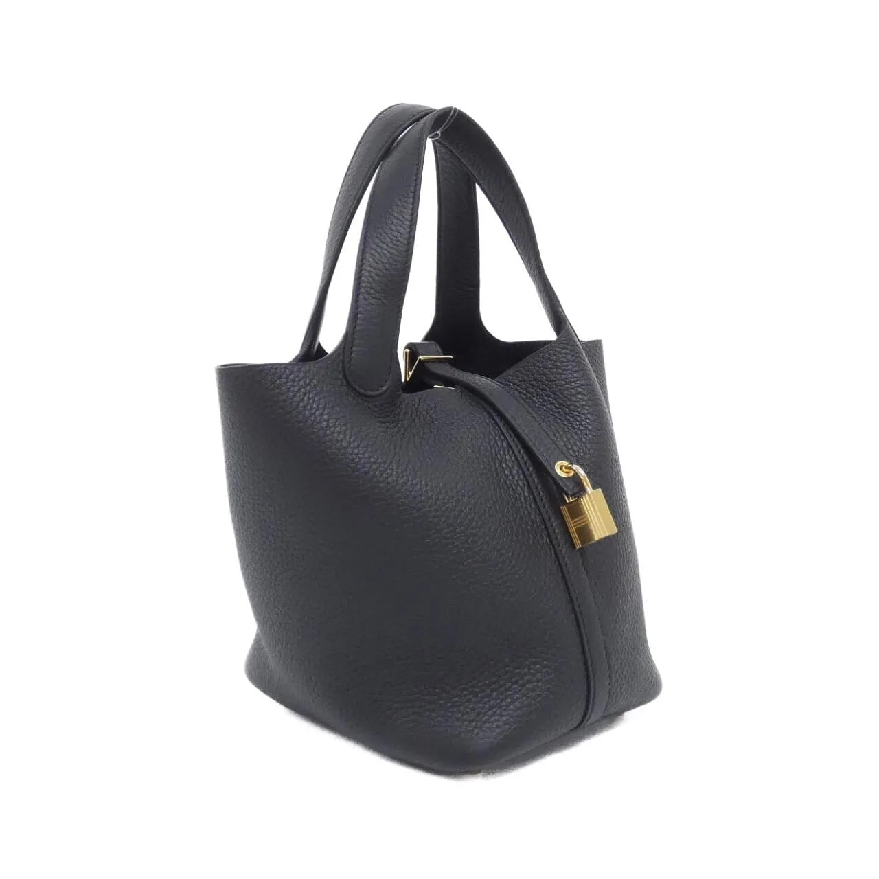 HERMES Picotin 056289CC Handbag Clemence Black