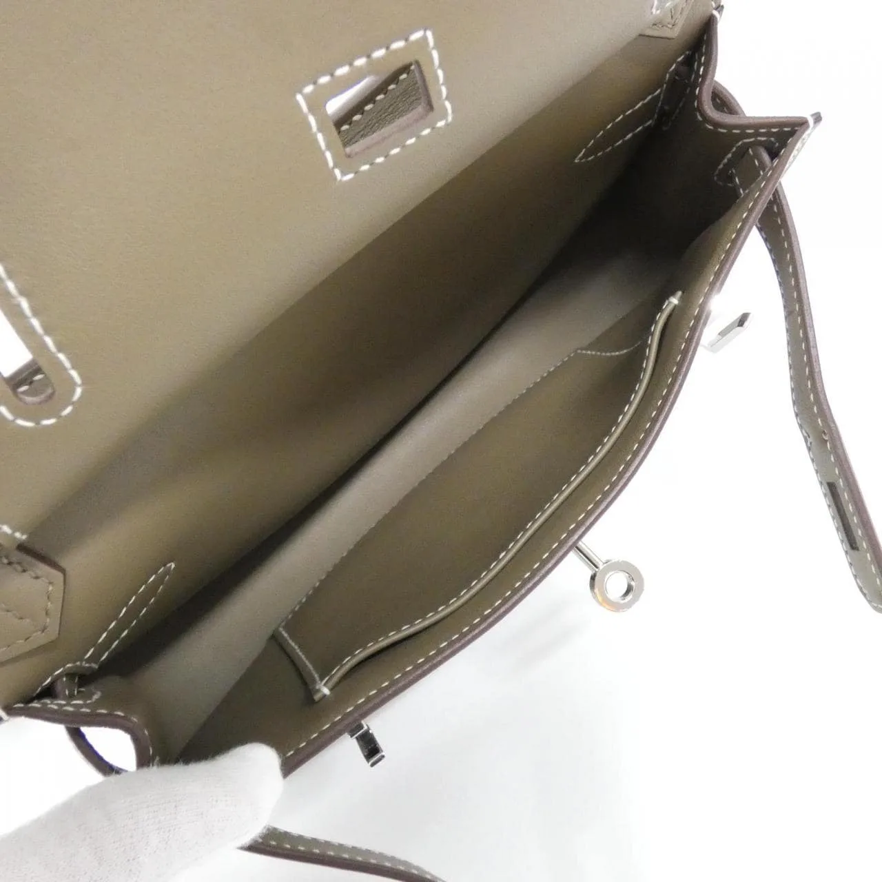 HERMES 083982CK Shoulder Swift Etoupe Swift Leather Rank A - Thumbnail 8